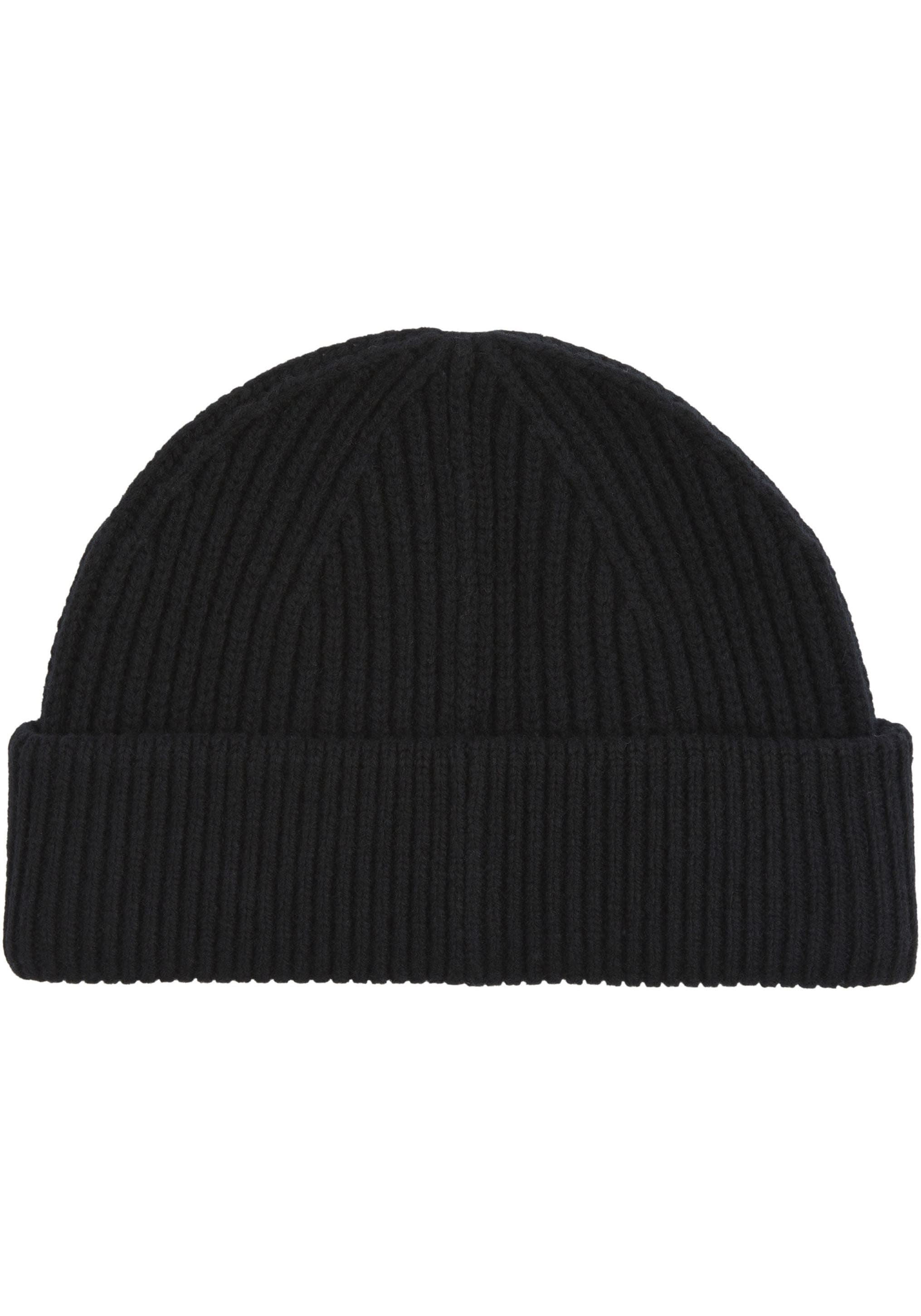Calvin Klein Beanie »WOOL DOCKER BEANIE«, mit Ledermarkenlabel