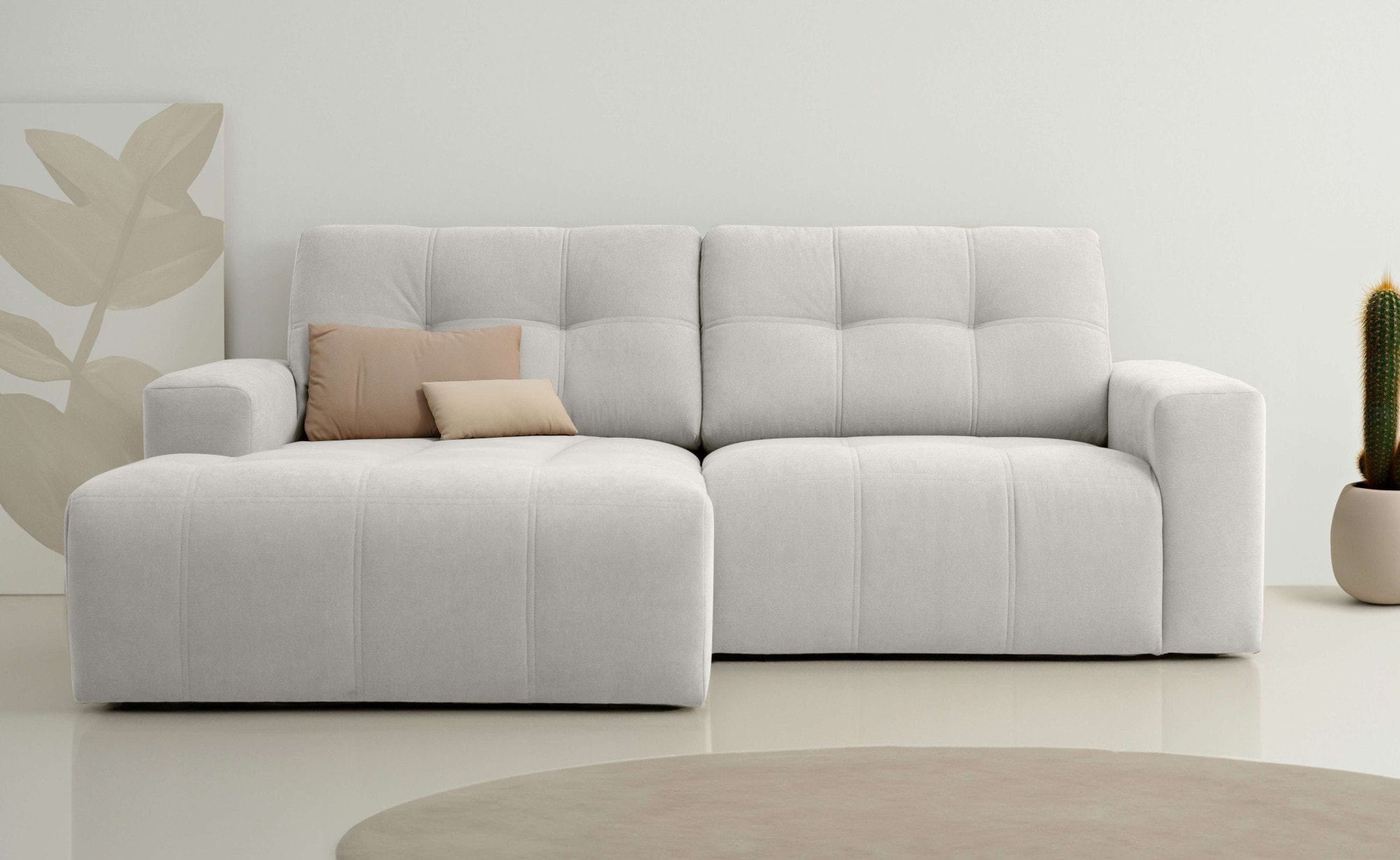 Home affaire Ecksofa "Turnon, Lounge-sofa, Breite 221 cm", Chenille, mit Kn günstig online kaufen