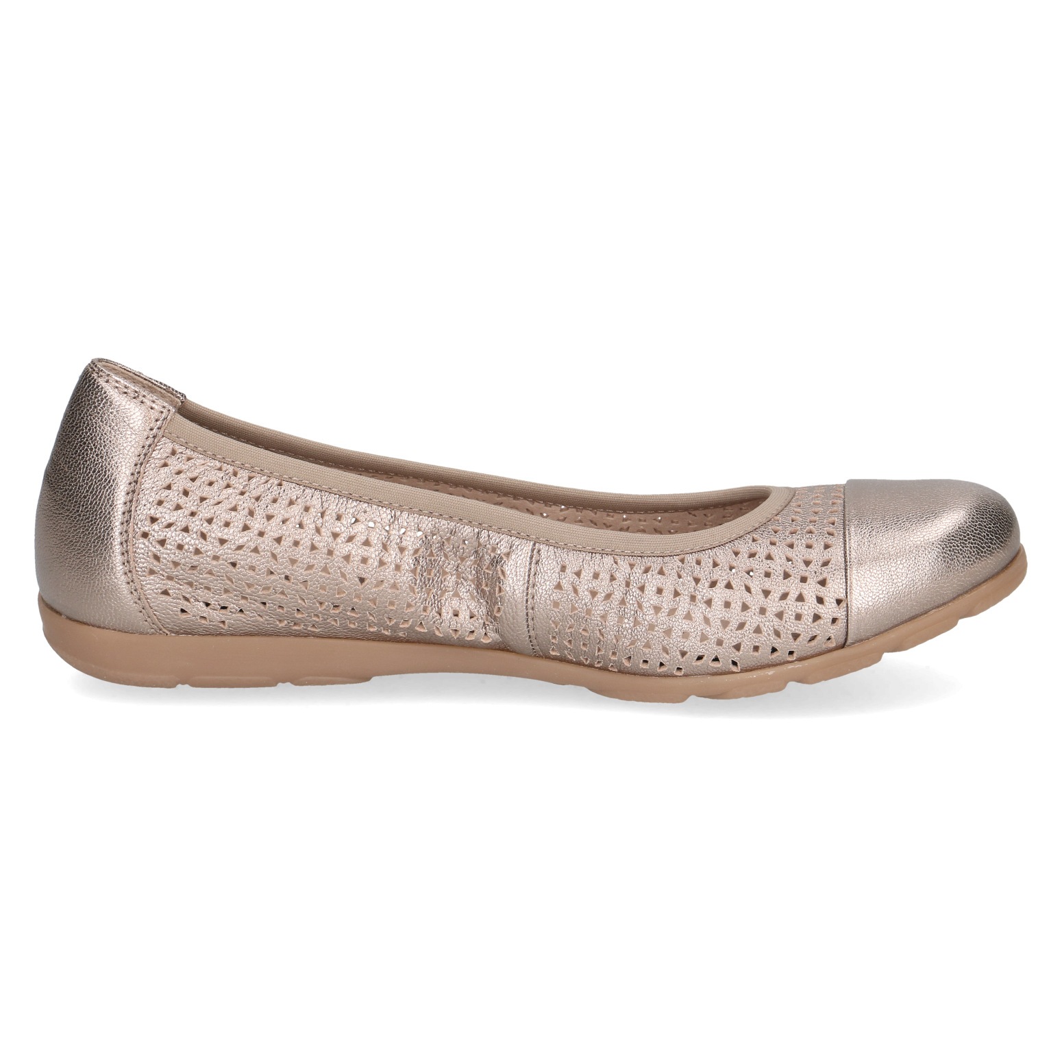 Caprice Ballerina Women's Taupe Metallic Leather EU 40 2