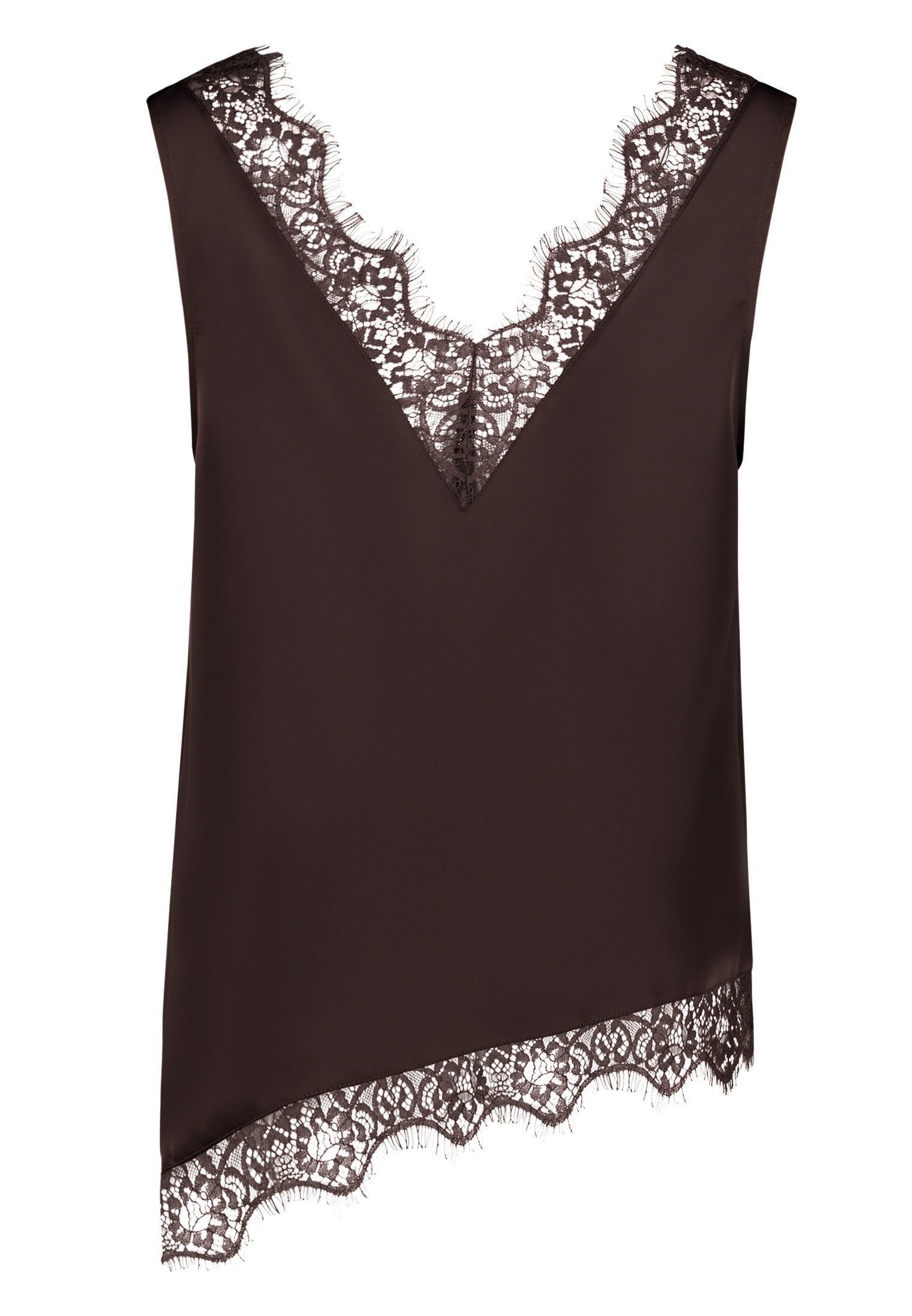Zero Satinbluse »Damen mit Spitzeneinsatz«