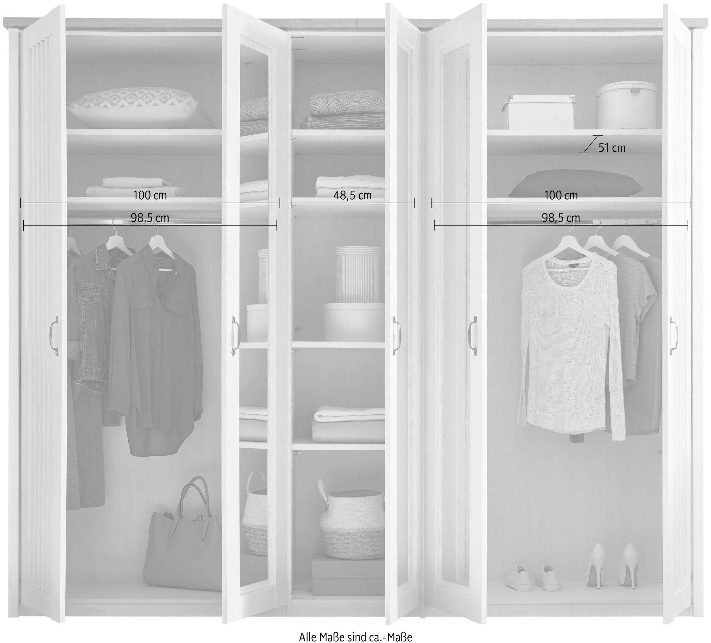 Schlafkontor Drehtürenschrank »Trient«, im Landhaustil, Schlafzimmerschrank mit Spiegel