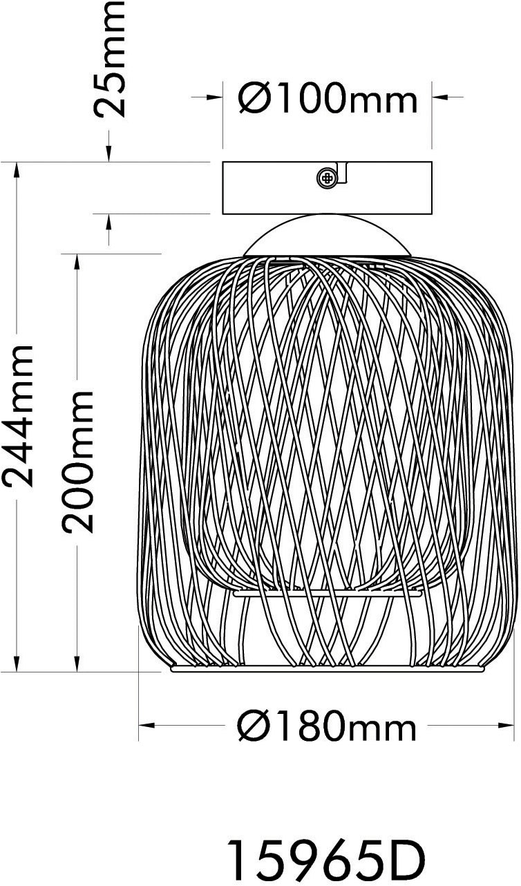 GLOBO LIGHTING Deckenleuchte »DICHTI«, Leuchtmittel E27 | ohne Leuchtmittel, Deckenlampe/sandfarben/Metallgeflecht/ø: 180mm/