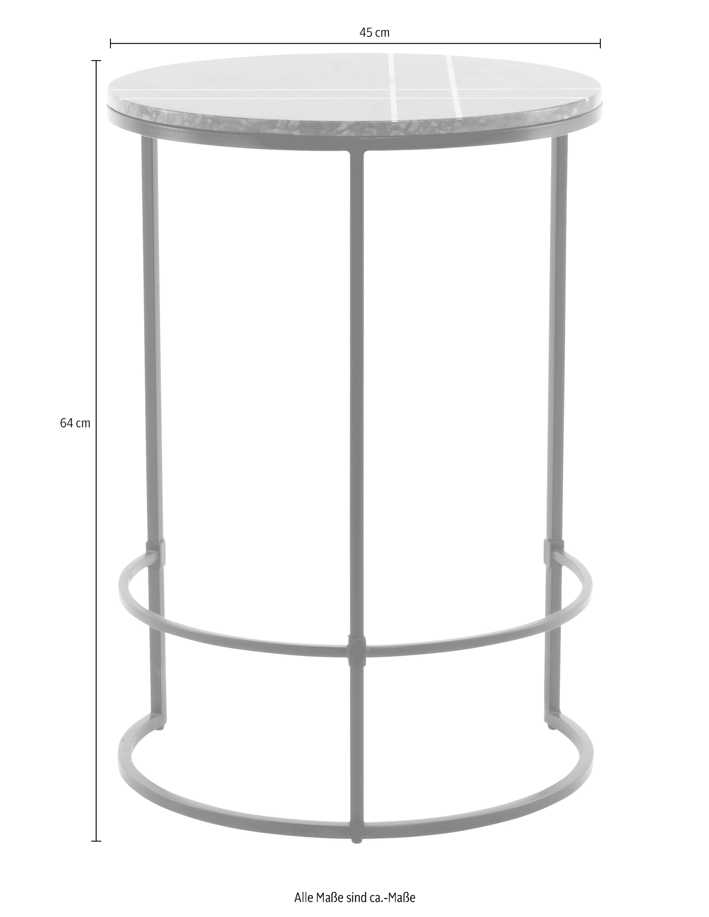 Kayoom Beistelltisch »Beistelltisch Louis 225«, Detailreiche Marmortischplatte, robustes Gestell, zeitlos