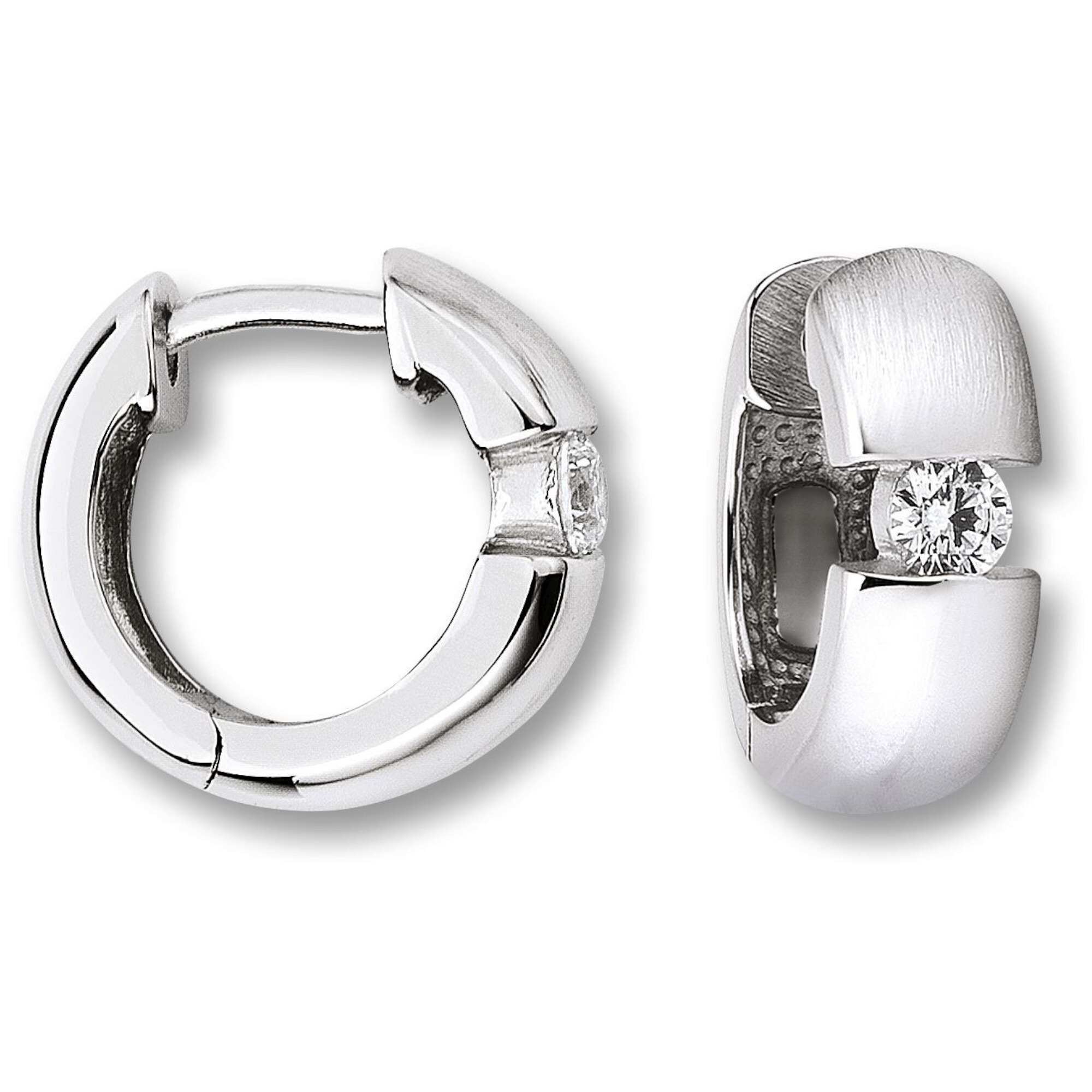 Paar Creolen ONE ELEMENT "Zirkonia Ohrringe Creolen aus 925 Silber", silber, Ohrringe, Damen, Damen,mit Zirkonia, Silber 925 (Sterlingsilber), Bedeutungsvoll & zeitlos – ein Begleiter mit Persönlichkeit