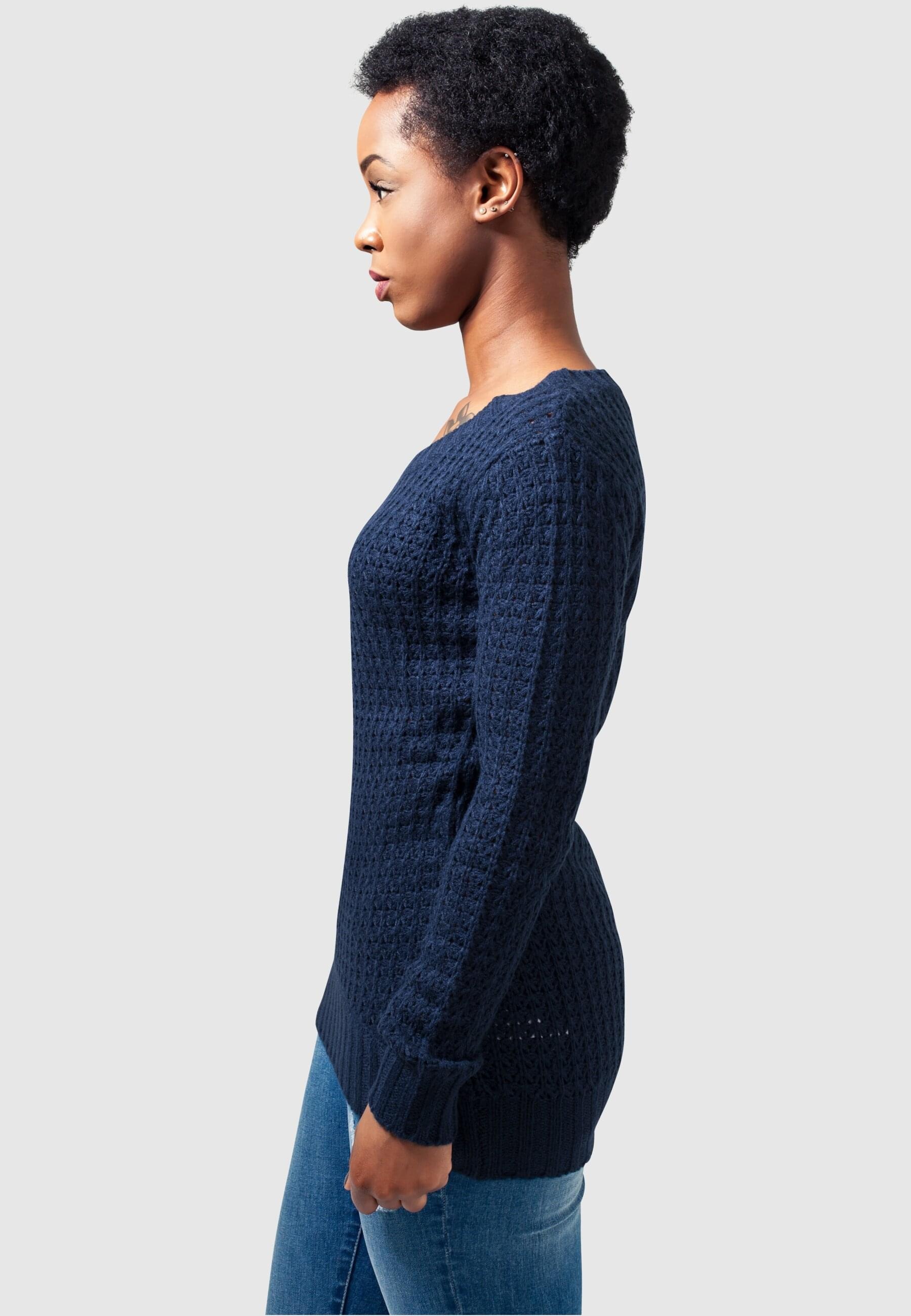 URBAN CLASSICS Rundhalspullover »Urban Classics Damen Ladies Long Wideneck Sweater«