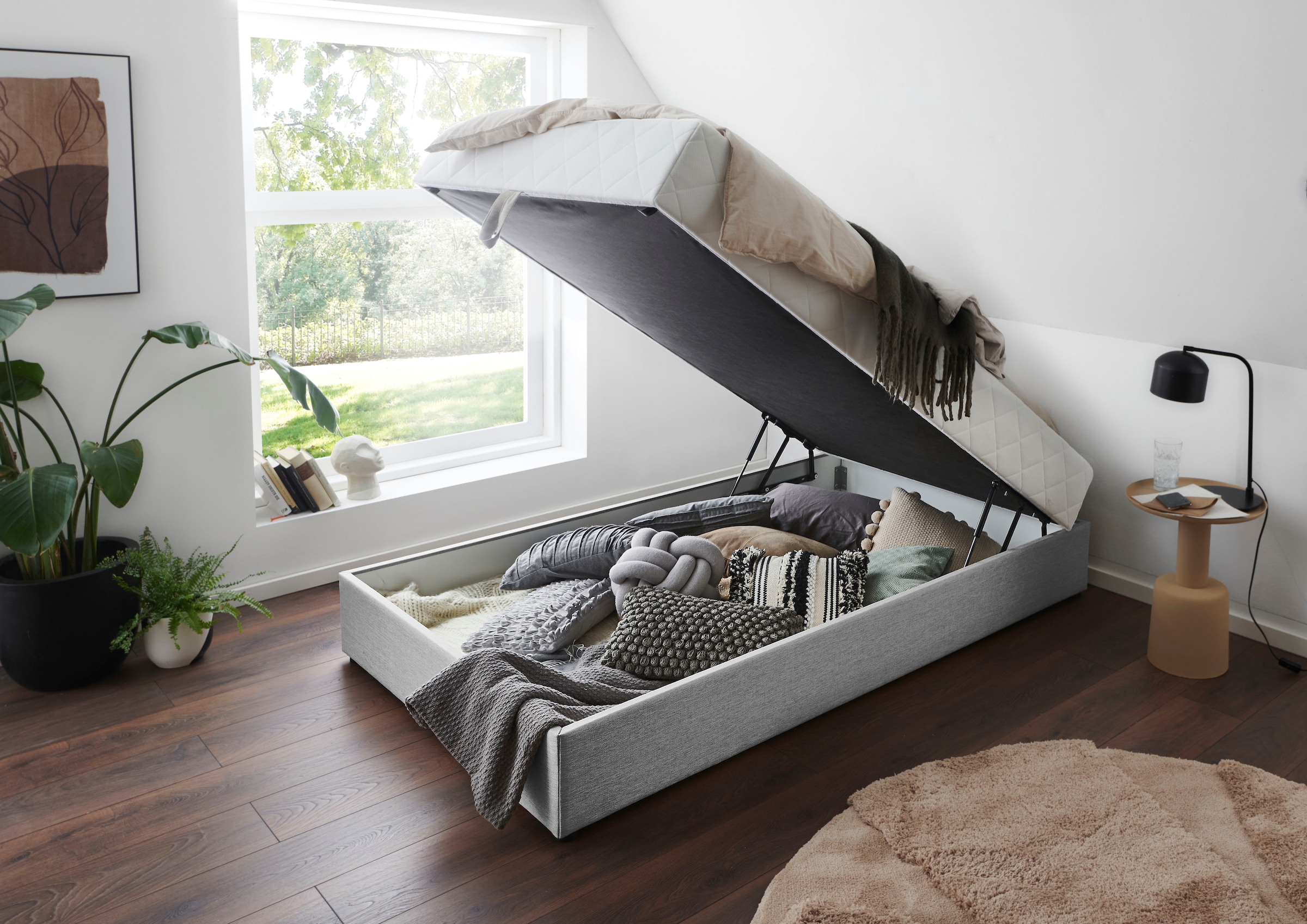 ATLANTIC home collection Boxbett »BELINA«, mit Taschenfederkernmatratze und geräumigem Bettkasten