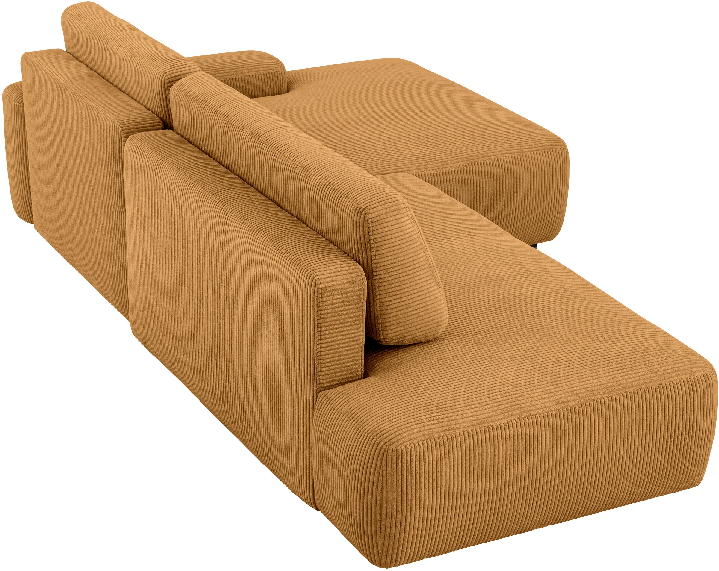 INOSIGN Ecksofa »TORGE, Schlafsofa Cord, Samtvelours u. Strukur fein, Couch in L-Form«, Schlaffunktion und Bettkasten, Liegefläche: 210x125 cm, neues Design