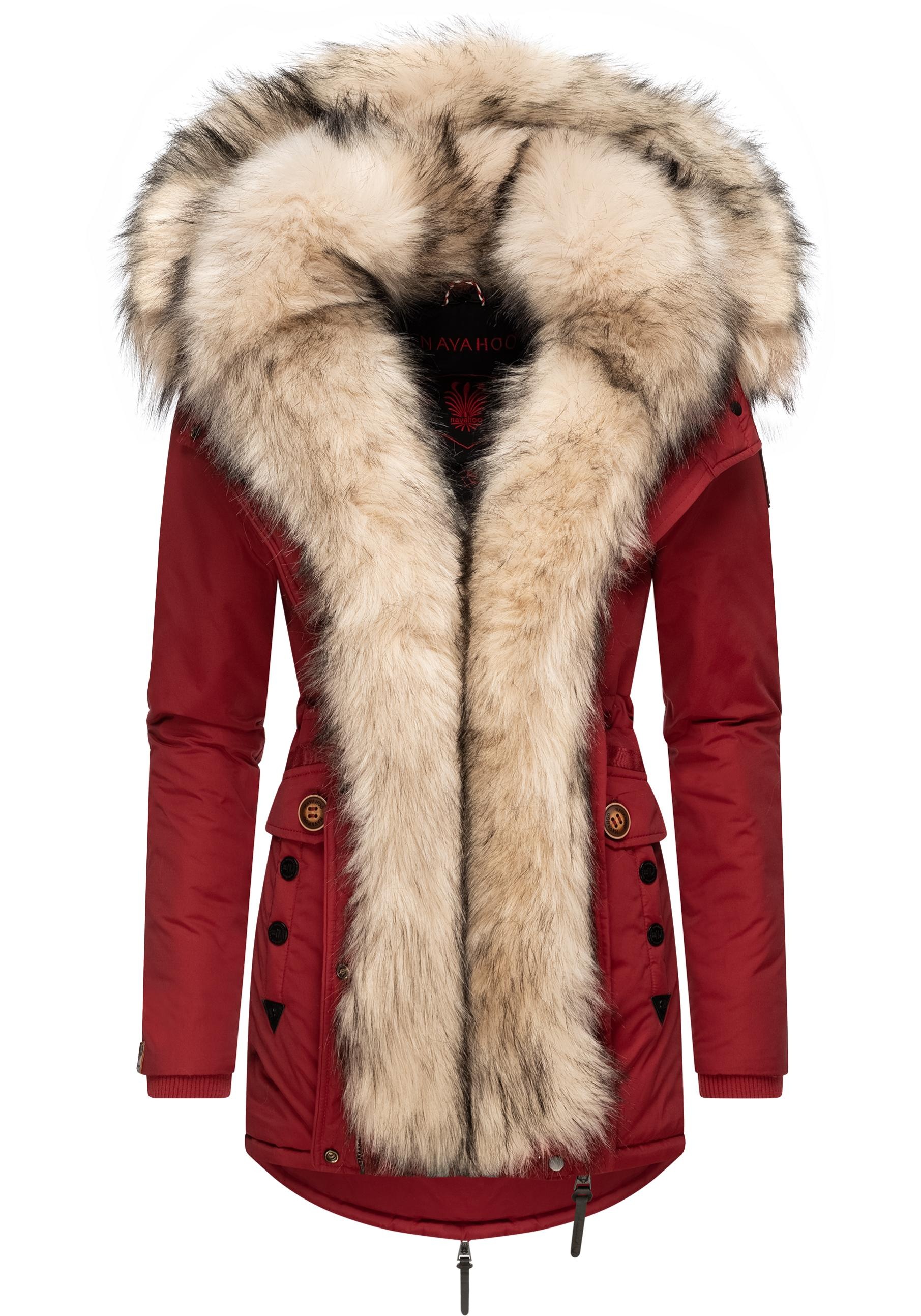 Navahoo Wintermantel »Sweety«, Winterparka mit 2 Kunstpelz-Kapuzen