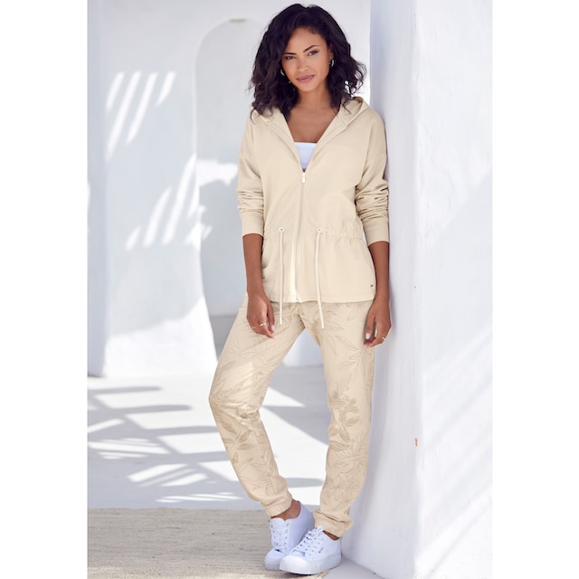 der BAUR Loungewear | mit Tunnelzug Sweatjacke, bestellen Taille, LASCANA in