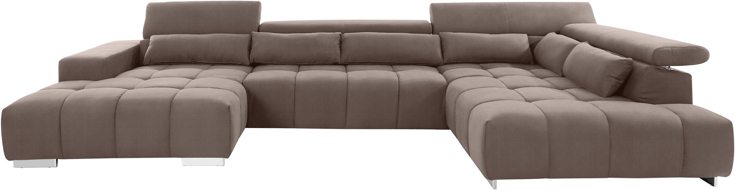 COTTA Wohnlandschaft "Orion U-Form", mit Kopfteilverstellung & 6 Nierenkiss günstig online kaufen