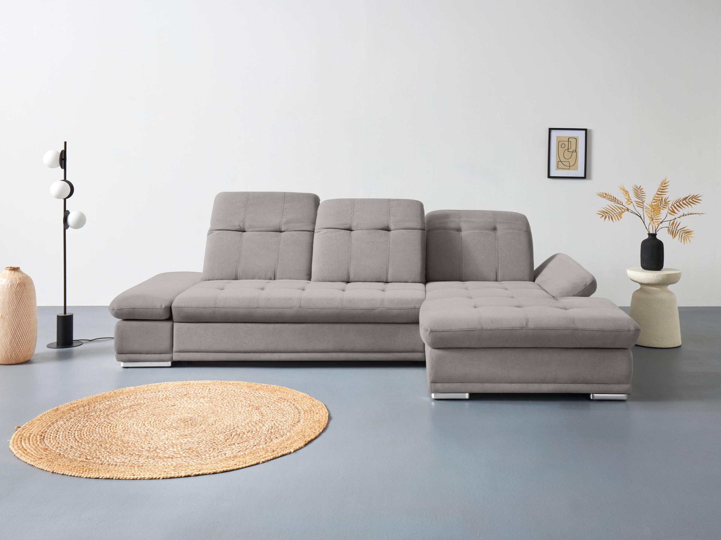 COTTA Ecksofa "Holiday L-Form mit Sitztiefen-, Armteil- und Kopfteilverstellung" wahlweise mit Schlaffunktion & Bettkasten