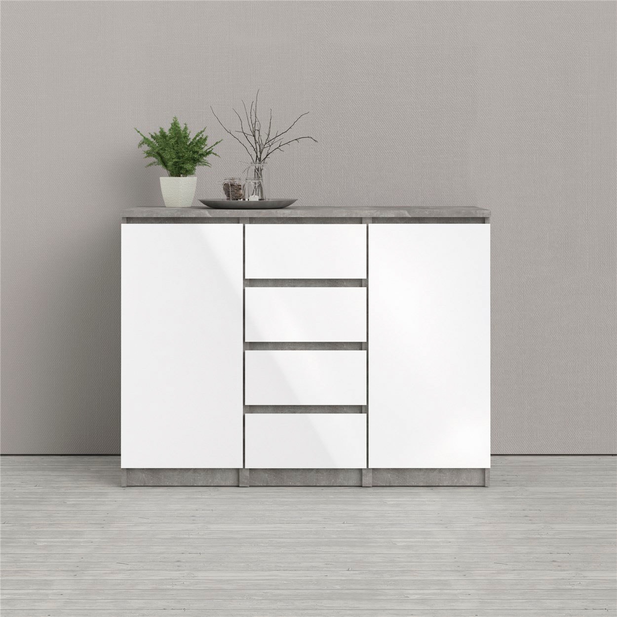 INOSIGN Kommode "Naia, Sideboard, 4 Schubladen, 2 Türen, Aufbewahrung, grif günstig online kaufen