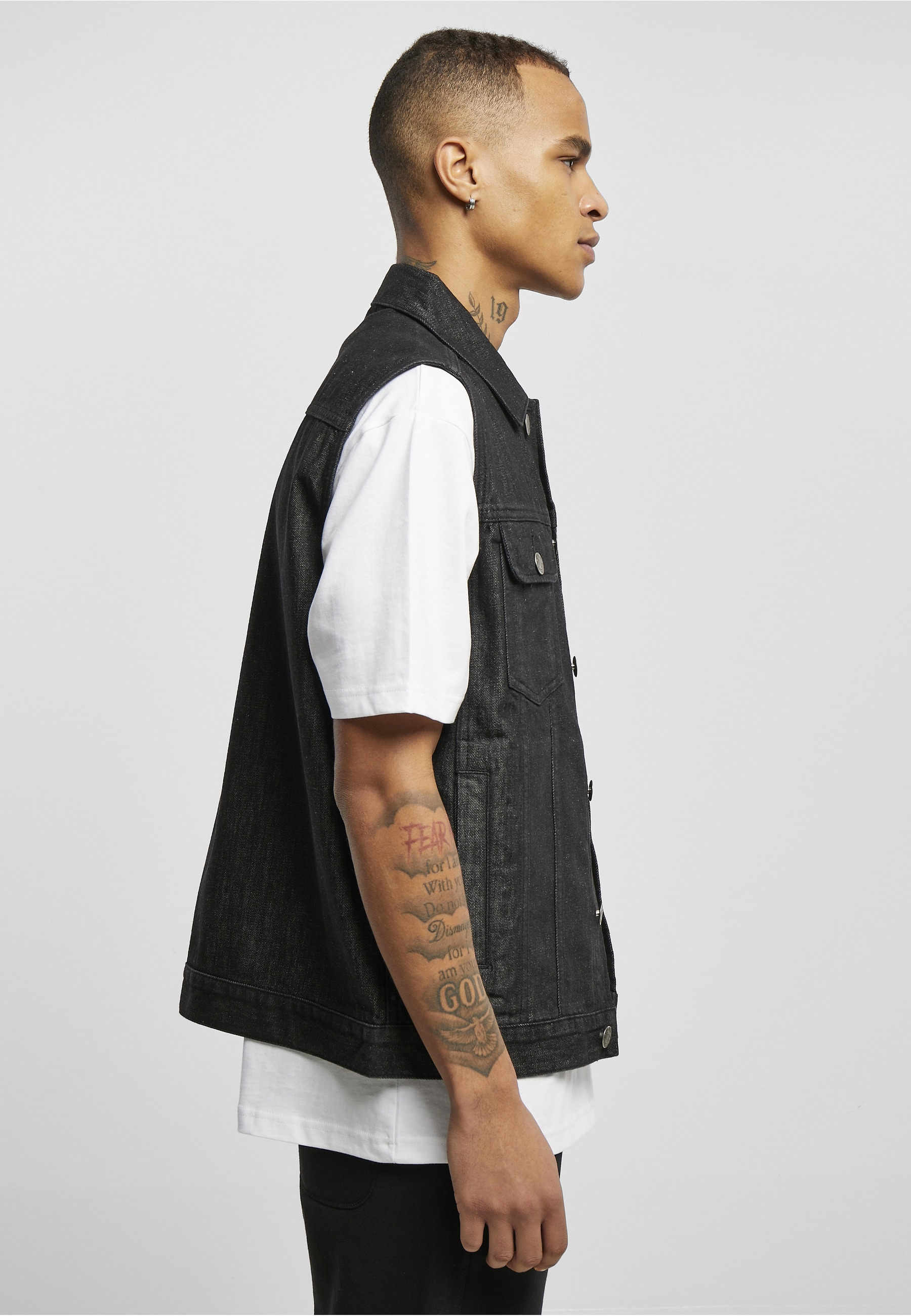 URBAN CLASSICS Jeansjacke »Urban Classics Herren Denim Vest« 1 Stk. tlg. ohne Kapuze