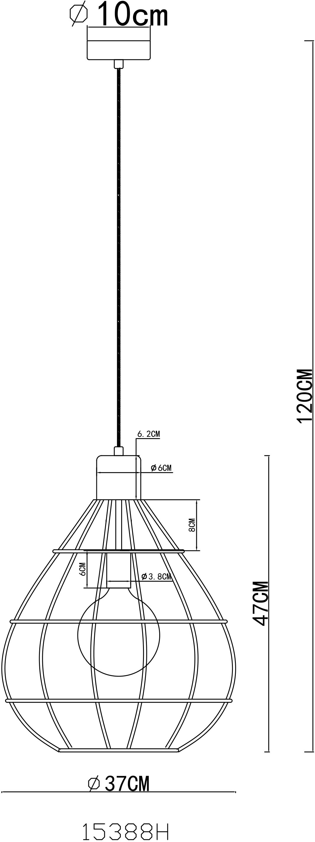 GLOBO LIGHTING Hängeleuchte »EDWIN«, Leuchtmittel E27 | ohne Leuchtmittel, Hängelampe/Pendelleuchte/Esszimmer/Wohnzimmer/Esstisch