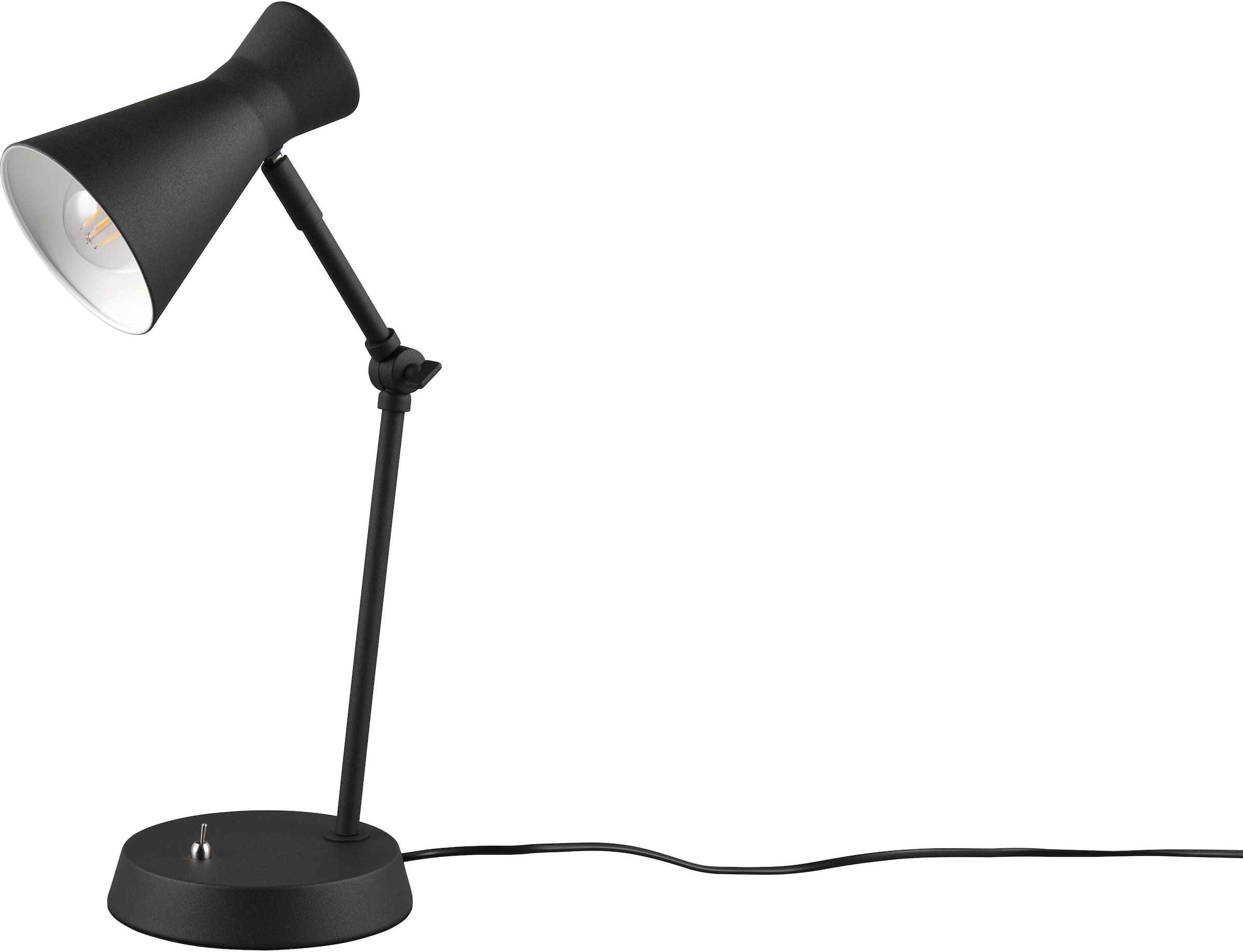 TRIO Leuchten Schreibtischlampe »Enzo«, 1 flammig, Leuchtmittel E27 | ohne Leuchtmittel, Tischlampe mit Kippschalter, exkl E27 Leuchtmittel (10W), verstellbar
