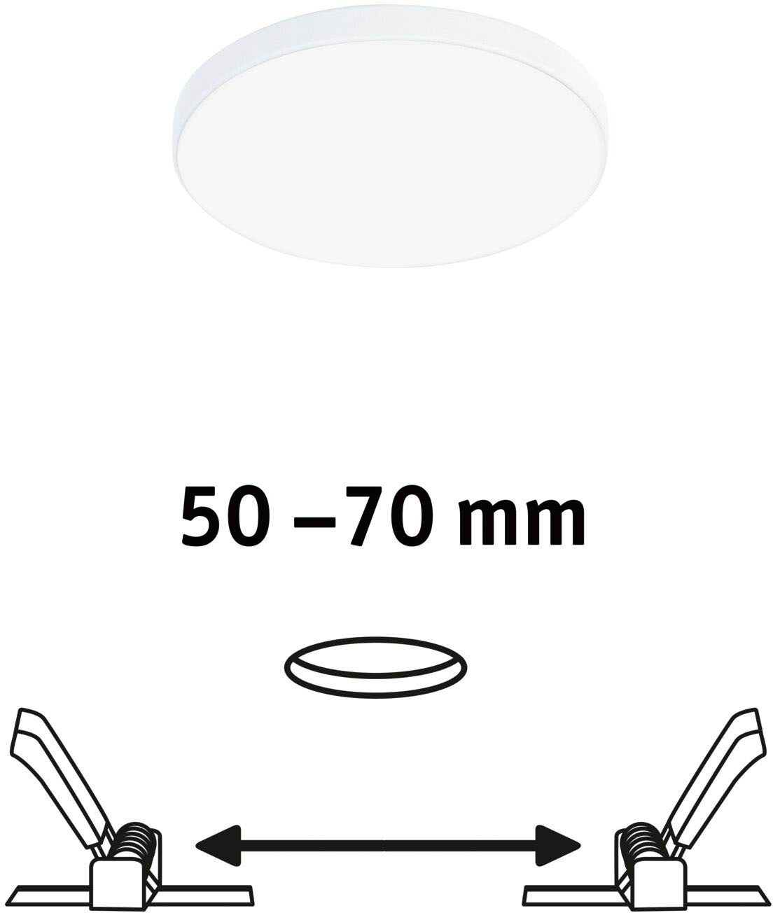Paulmann LED Einbauleuchte »LED Einbaupanel Veluna VariFit Edge IP44 rund, 4000K Weiß« 1 Stk. Neutralweiß LED Einbaupanel Veluna VariFit Edge IP44 rund, 4000K Weiß
