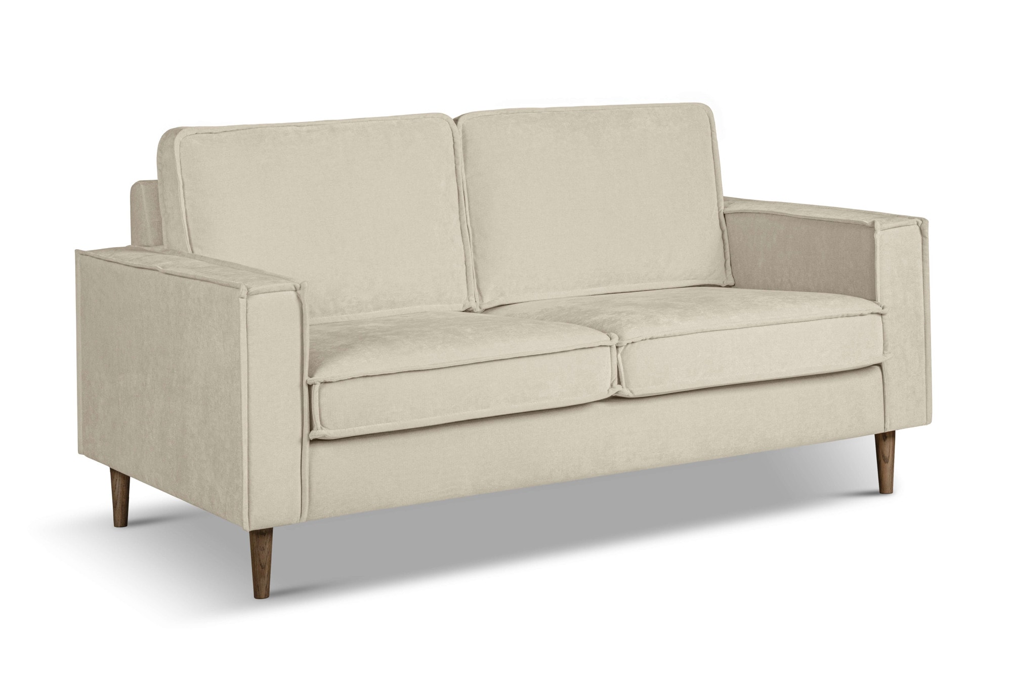 Home affaire 2-Sitzer »Pinto Skandi, 166 cm, Chenille, Struktur« mit Keder, Massivholzfüße Eiche geräuchert, Wellenunterfederung