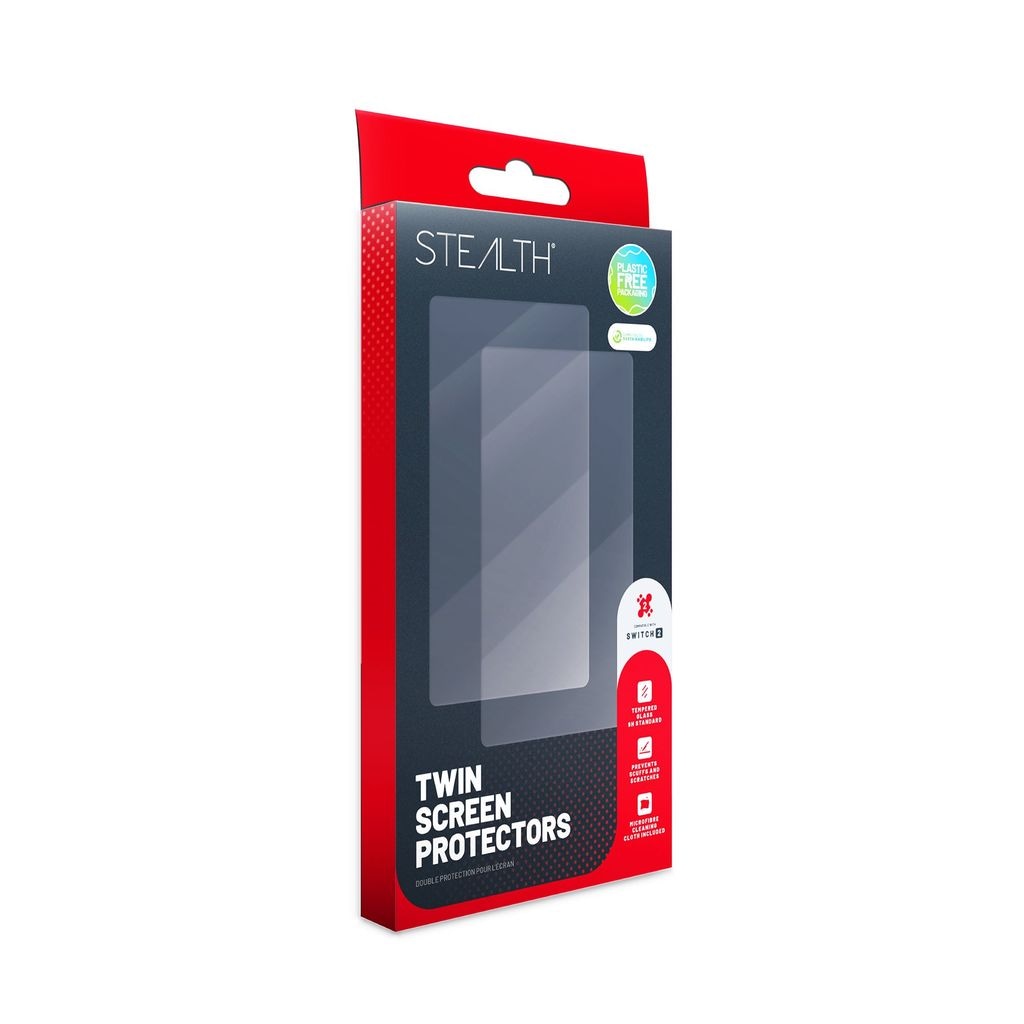 Stealth Displayschutzglas »Tempered Glass / Schutzglas (2 Stück) + Reinigungstuch für Switch 2«, für Nintendo Switch 2