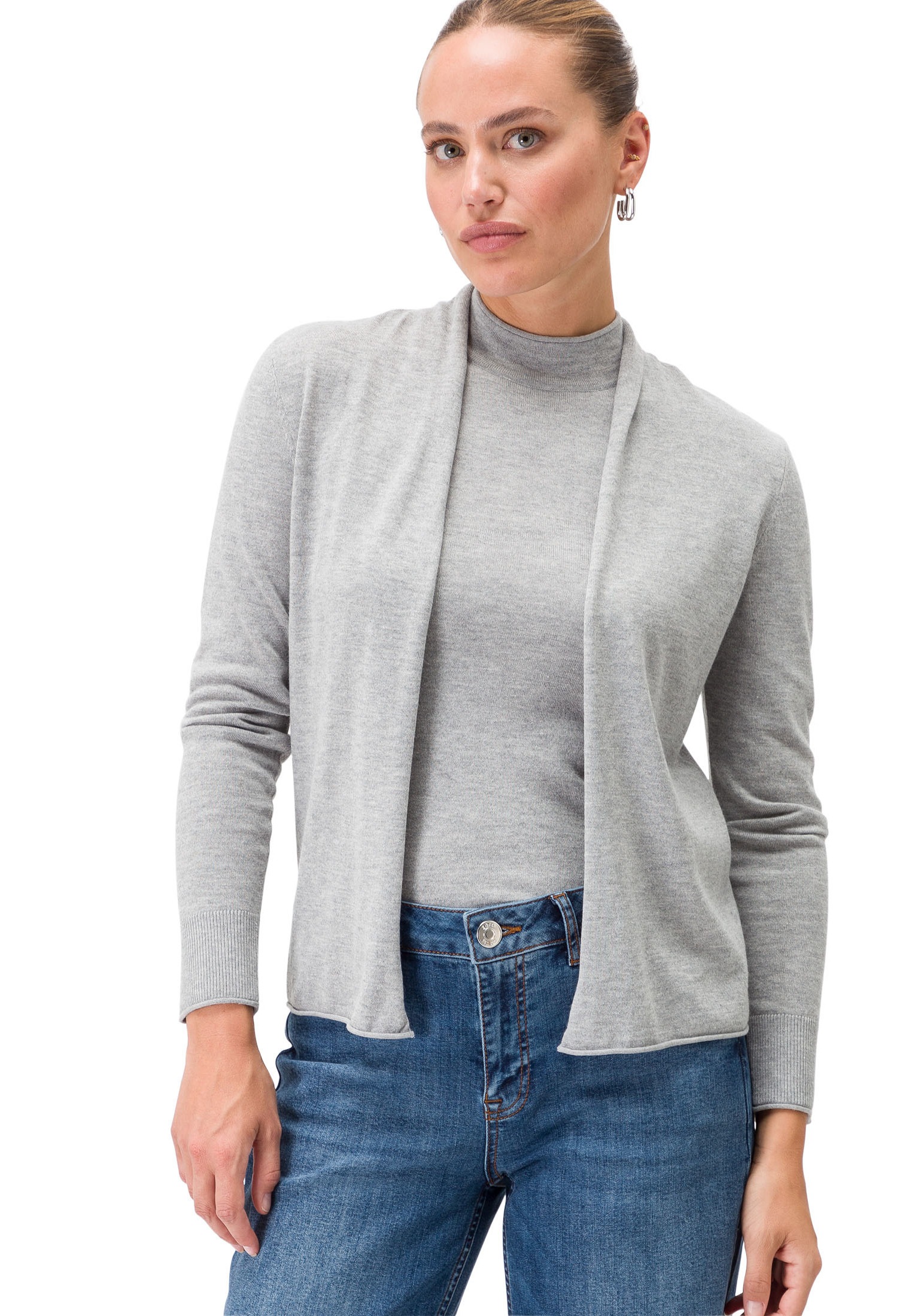 Zero Strickjacke "zero Cardigan offener Style", Plain/ohne Details