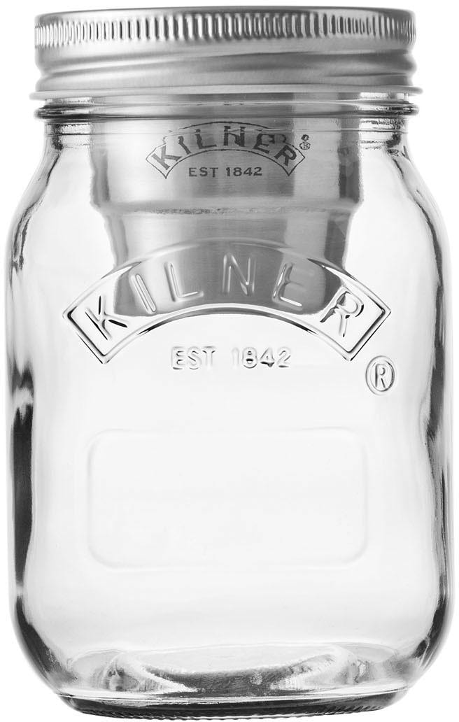 KILNER Vorratsglas »Snack on the Go«, (Set, 3 tlg., 1 x Vorratsglas, 1 x Becher, 1 x Konservendeckel), Inhalt 0,5 Liter