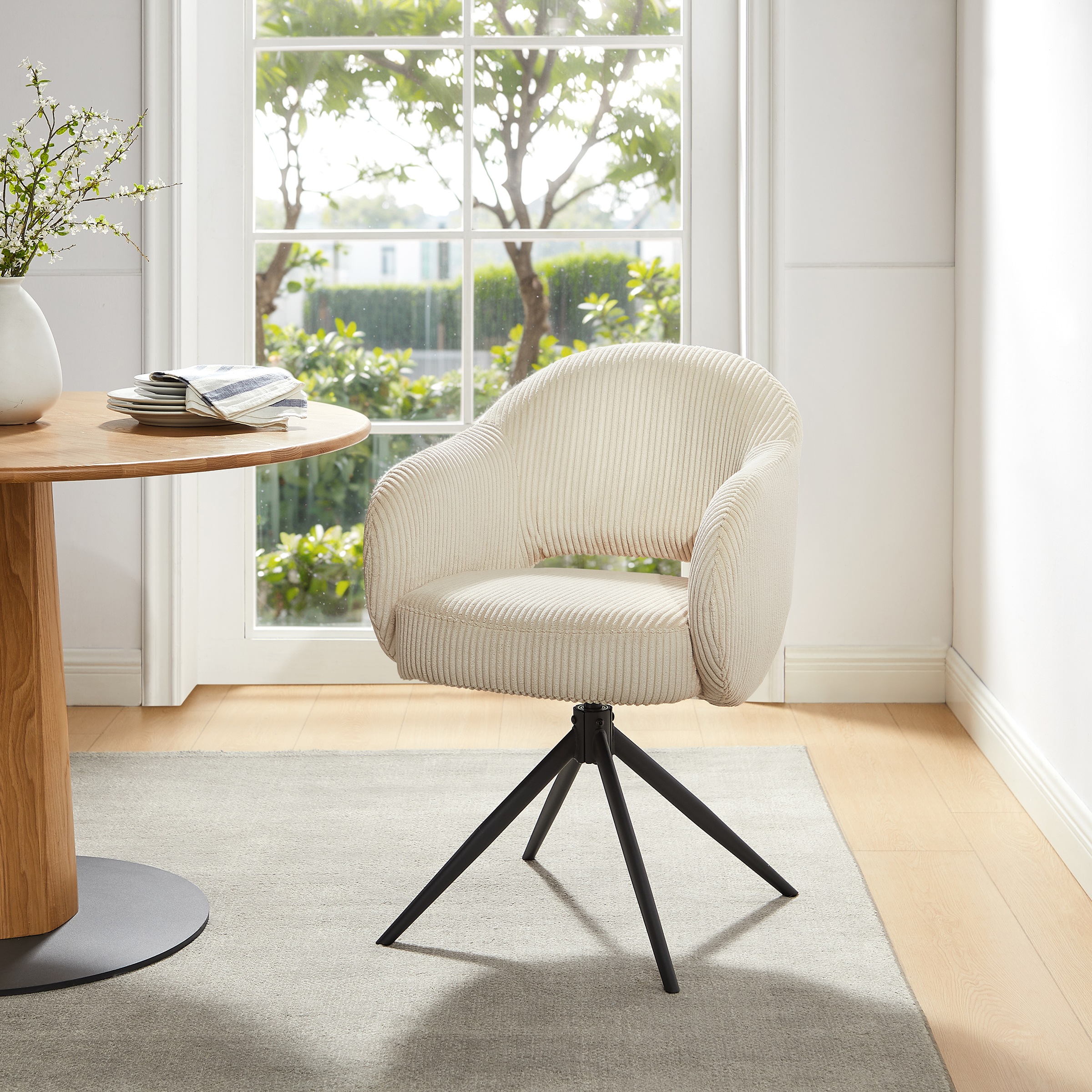 SalesFever Armlehnstuhl "Manchester Cord-Bezug" () 1 Stk.Esszimmerstuhl mit günstig online kaufen