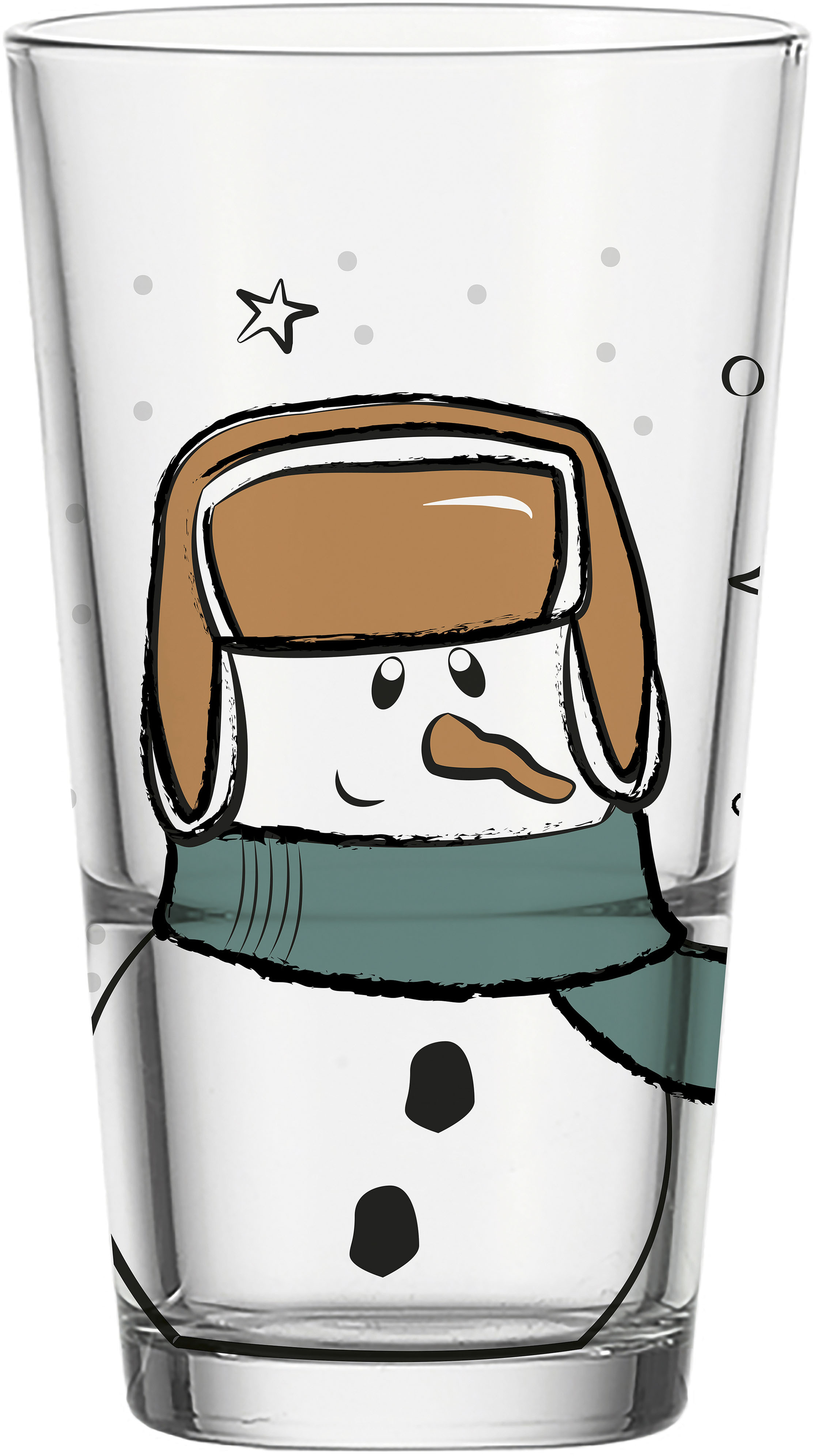 LEONARDO Gläser-Set "SILENZIO Trinkglas mit Motiv", Ø 7,8cm x 13,3cm, 330ml, 6 Stk., transparent, Trinkgefäße, Schneemann, 6er Set, 330ml