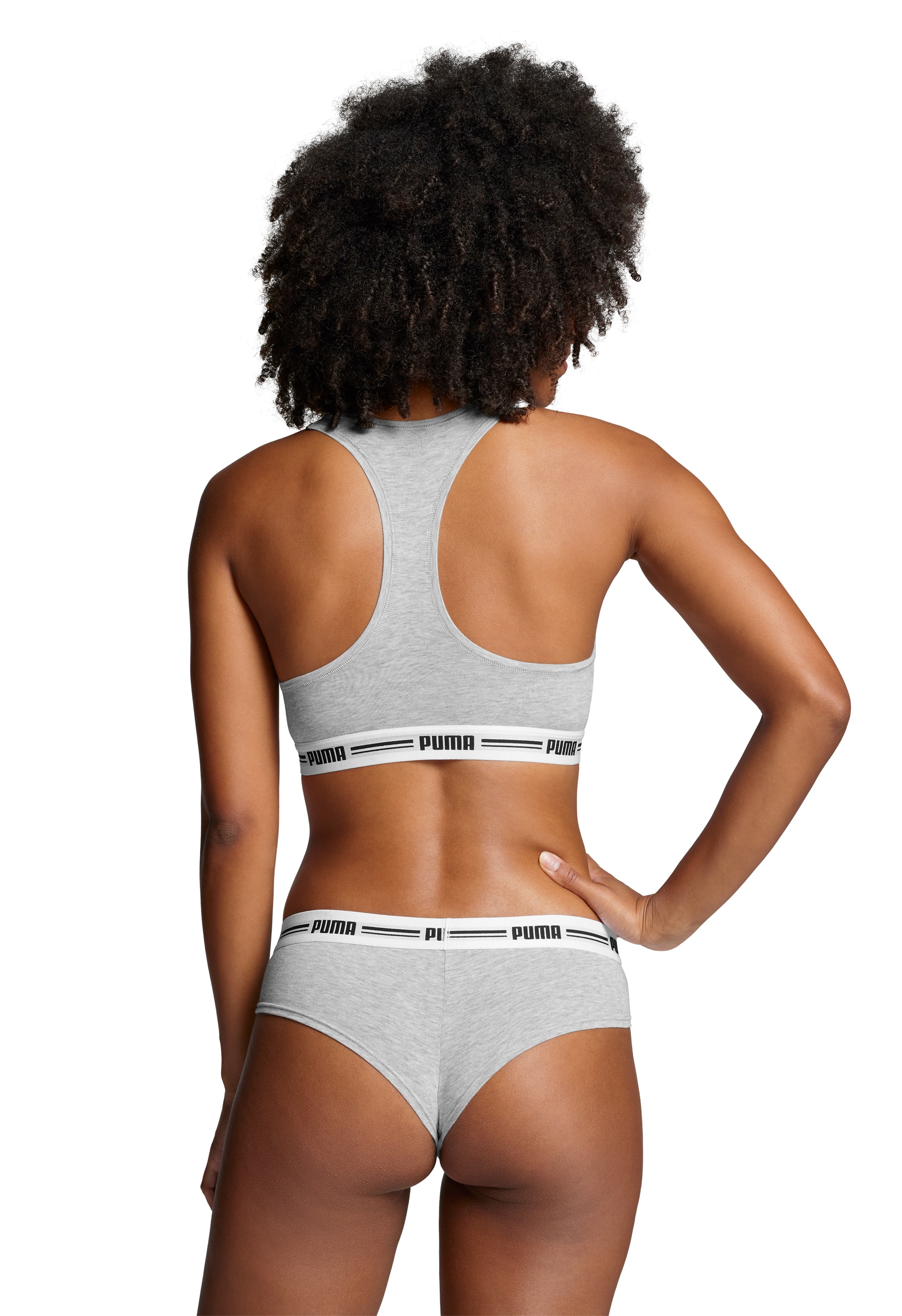PUMA Brasilslip »PUMA WOMEN BRAZILIAN 2P HANG«, (2er Pack), mit weichem Logobündchen