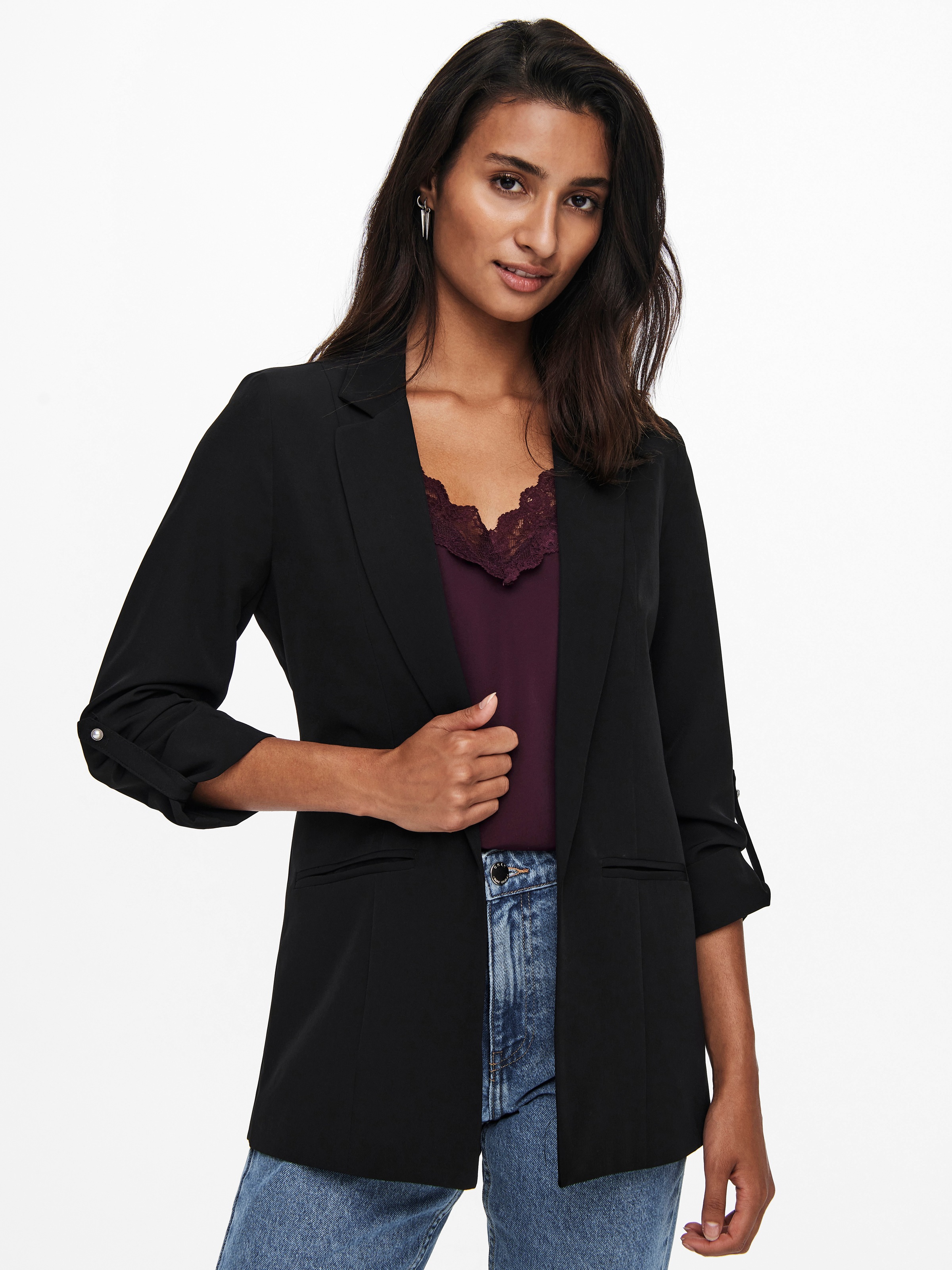 ONLY Kurzblazer "ONLKAYLE-ORLEEN 3/4 BLAZER TLR NOOS" Materialmix, regular günstig online kaufen