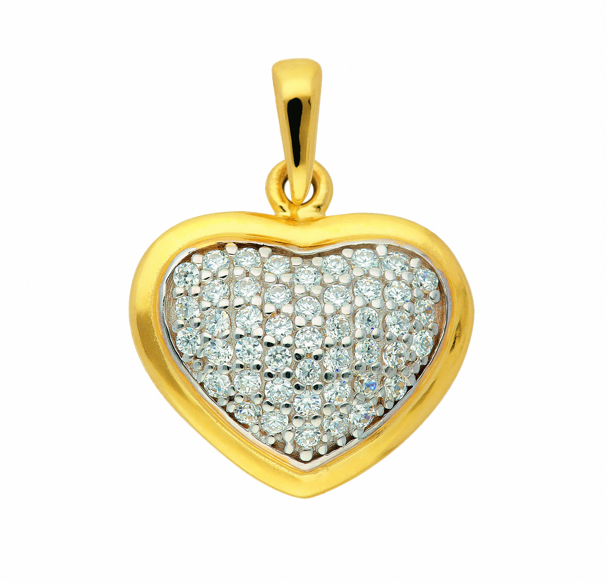 ADELIA ́S Damen Kettenanhänger "Herzanhänger 333 Gold ( 8K ) mit Zirkonia", mit Zirkonia, Gold, gold, Gold, Schmuckanhänger, Goldanhänger Herz