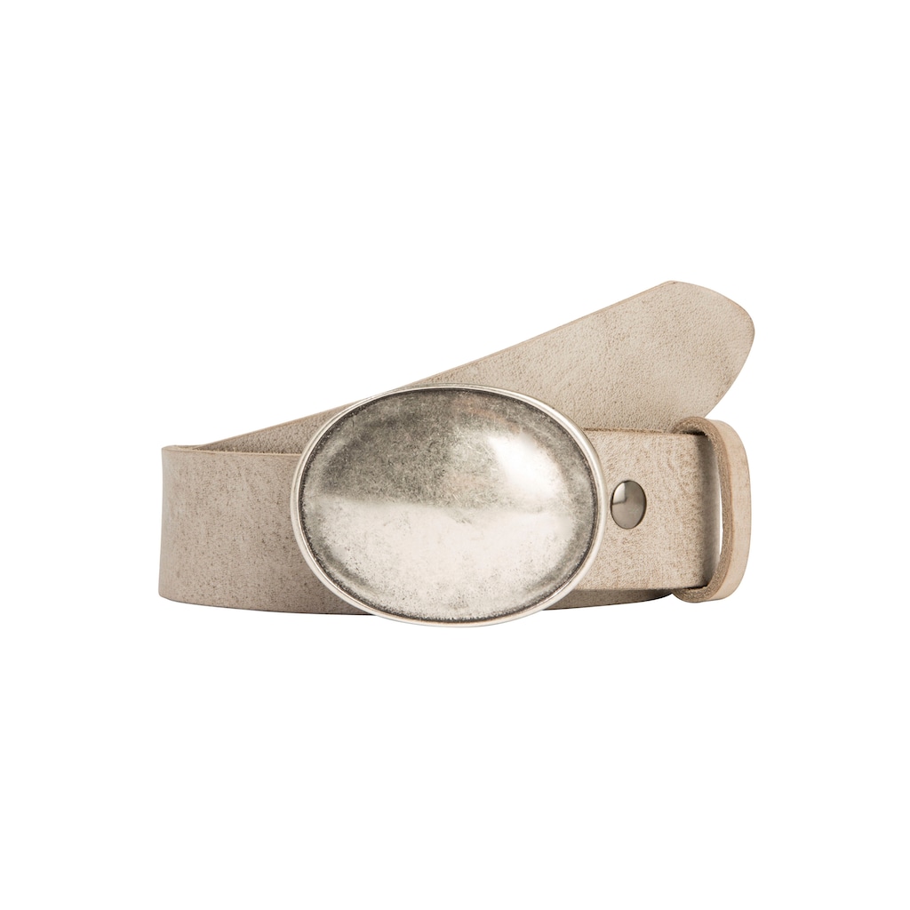 RETTUNGSRING by showroom 019° Ledergürtel, mit austauschbarer Schließe »Oval Gewölbt Silber«