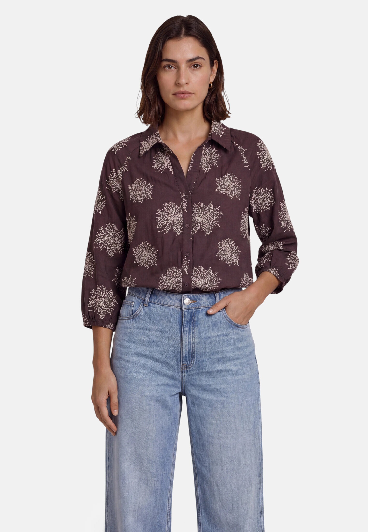 Zero Hemdbluse »Damen mit Stickerei«