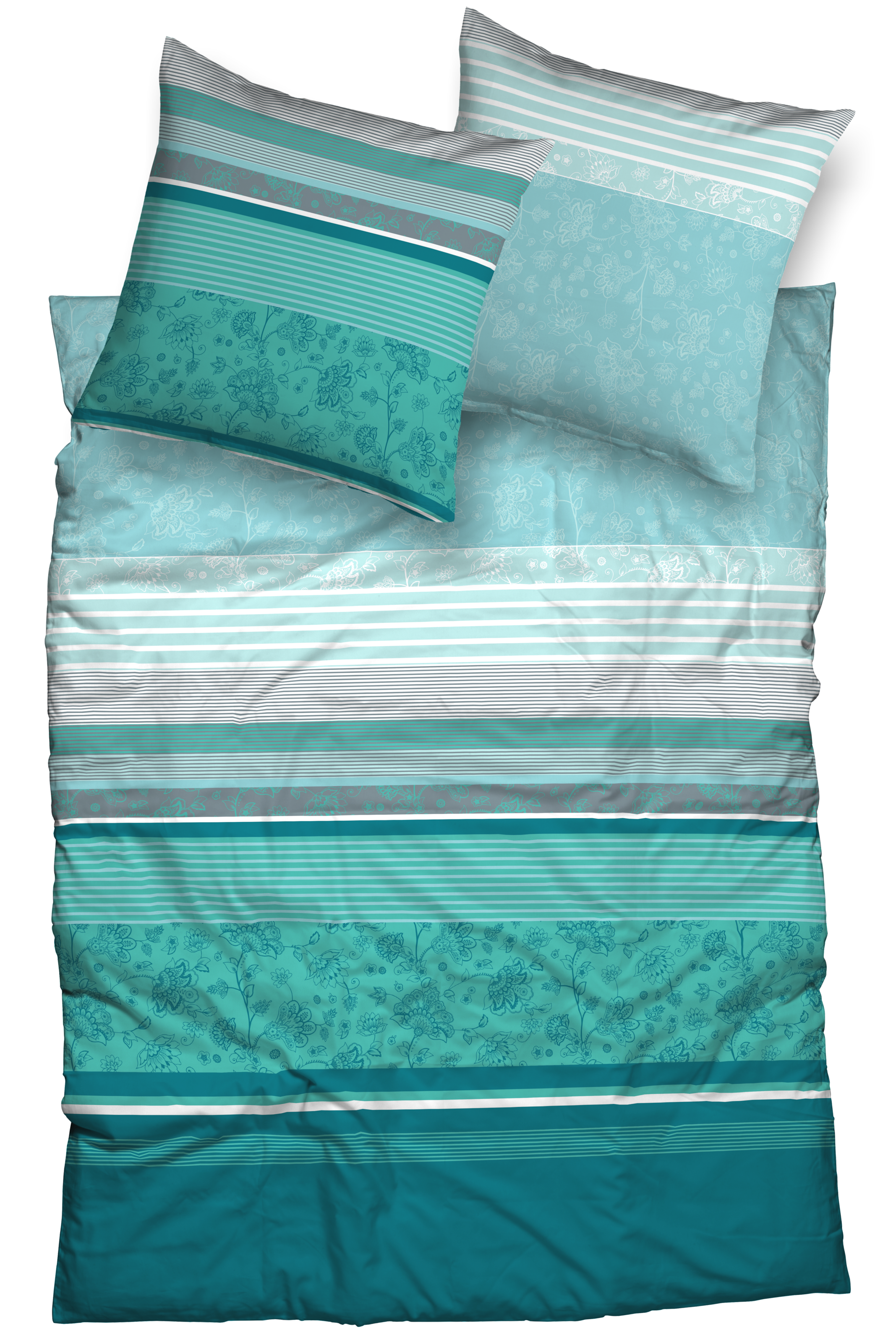 CASATEX Bettwäsche "Teri" 3 Stk. zarte Blüten und Streifen, frische, elegan günstig online kaufen