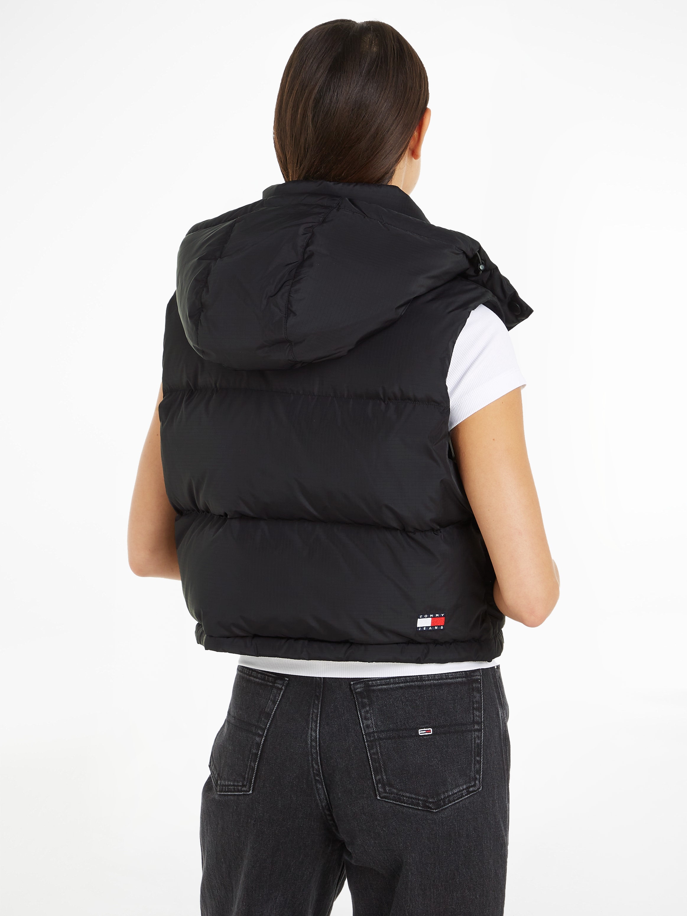 Tommy Jeans Steppweste "TJW CRP ALASKA PUFFER VEST", in modischer Cropped F günstig online kaufen