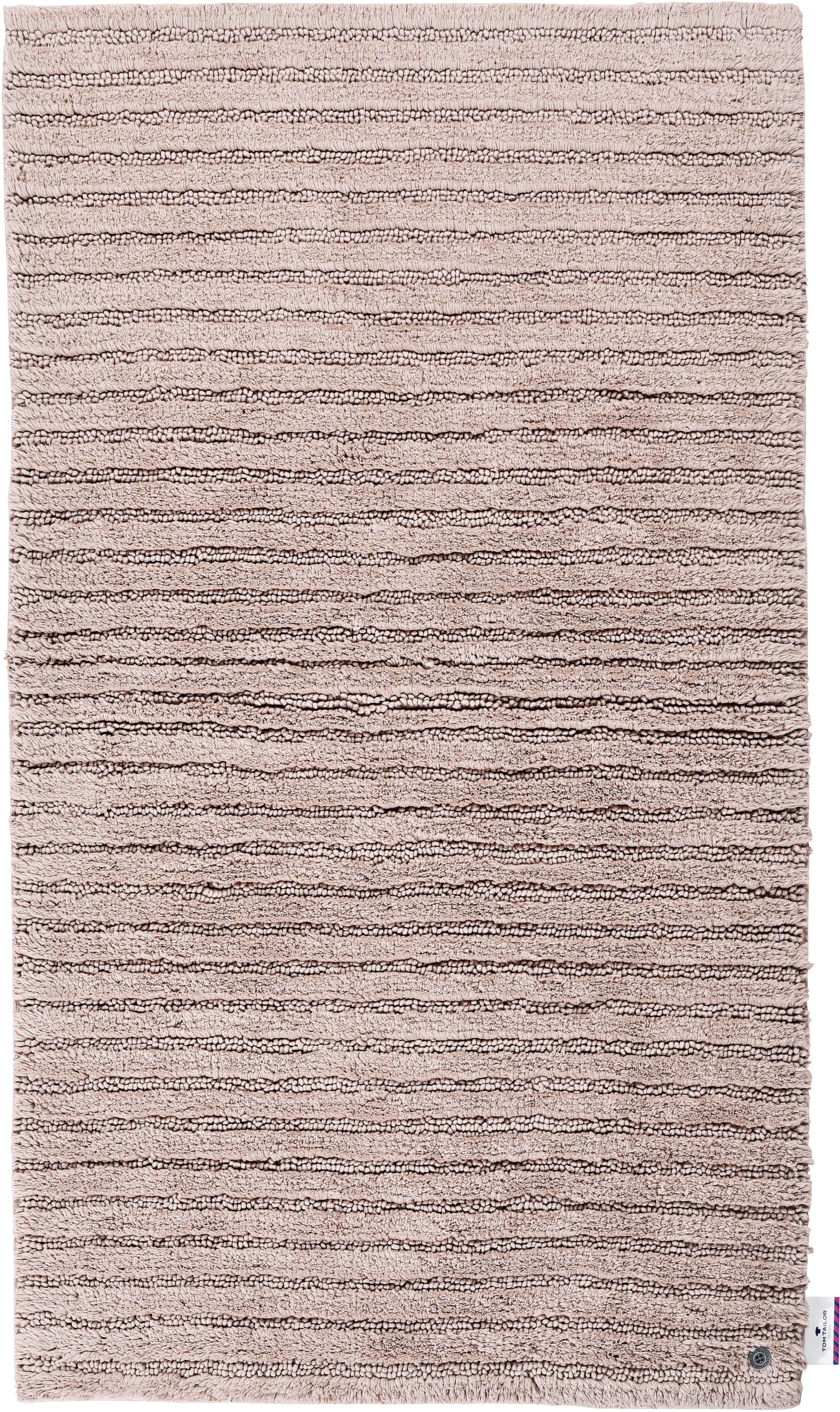 TOM TAILOR HOME Badematte »Cotton Stripes«, rutschhemmend beschichtet, fußbodenheizungsgeeignet-strapazierfähig, Uni Farben, gestreift, reine Baumwolle, Hoch-Tief Effekt