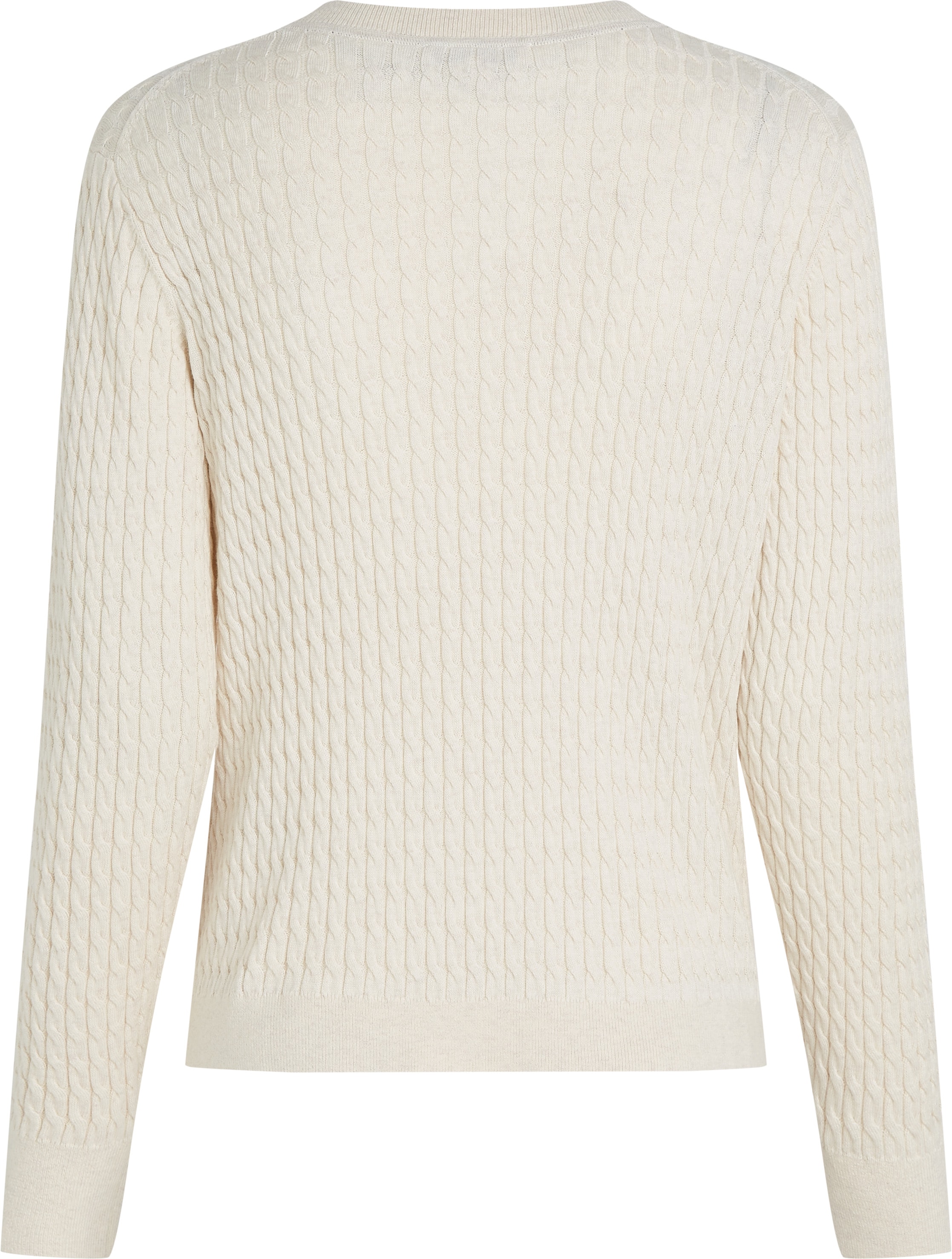 Tommy Hilfiger Rundhalspullover »CO CABLE C-NK LS SWEATER«, mit Zopfmuster