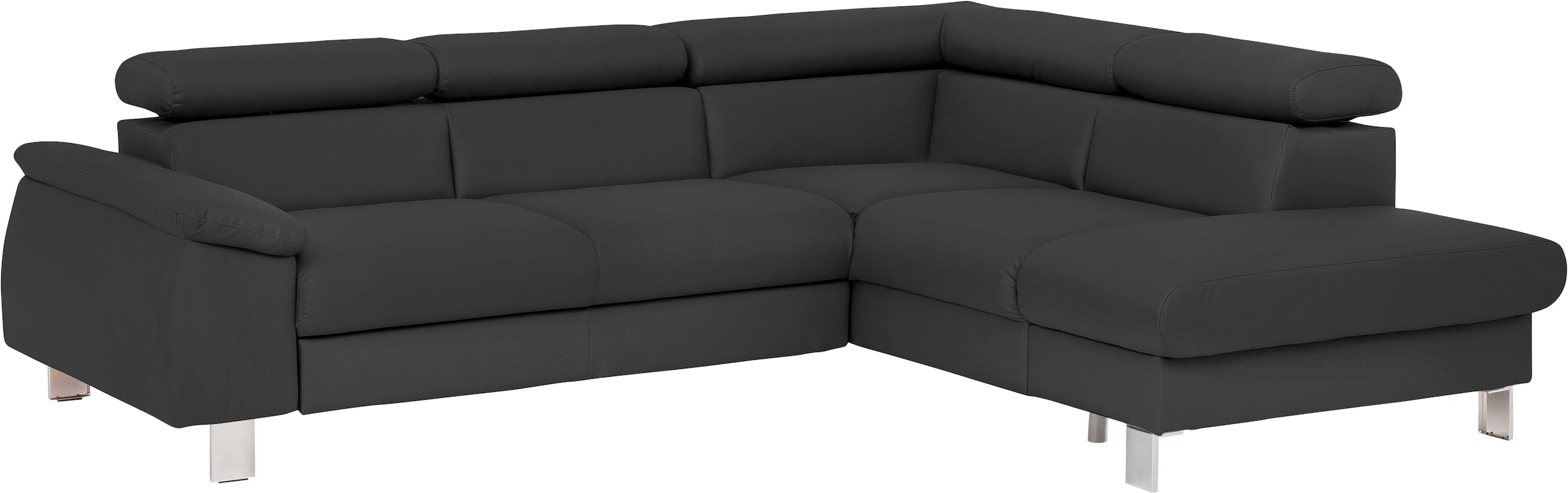 COTTA Ecksofa "Komaris L-Form, B: 249 cm" mit Kopfteilverstellung, optional Schlaffunktion, Bettkasten & Licht
