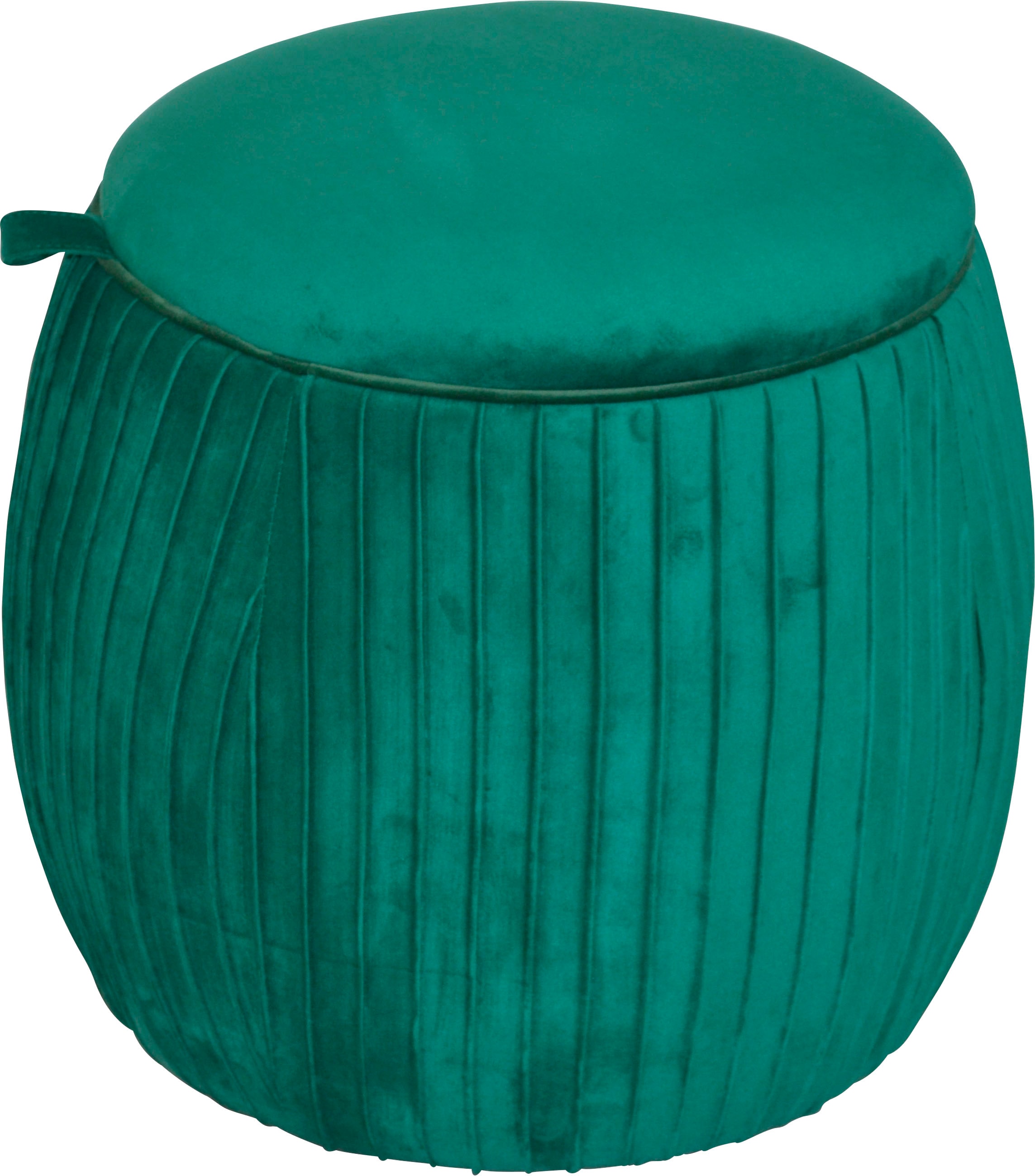 Stauraumhocker HOME AFFAIRE, grün, B:49cm H:46cm T:49cm, Samtbezug 100% Polyester, Hocker