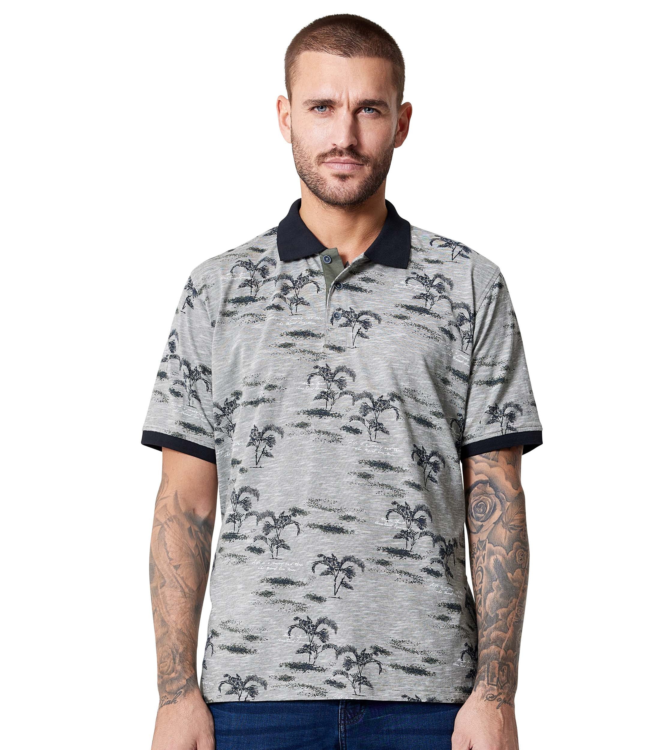 CASAMODA Poloshirt "CASAMODA Polo-Shirt gemustert"