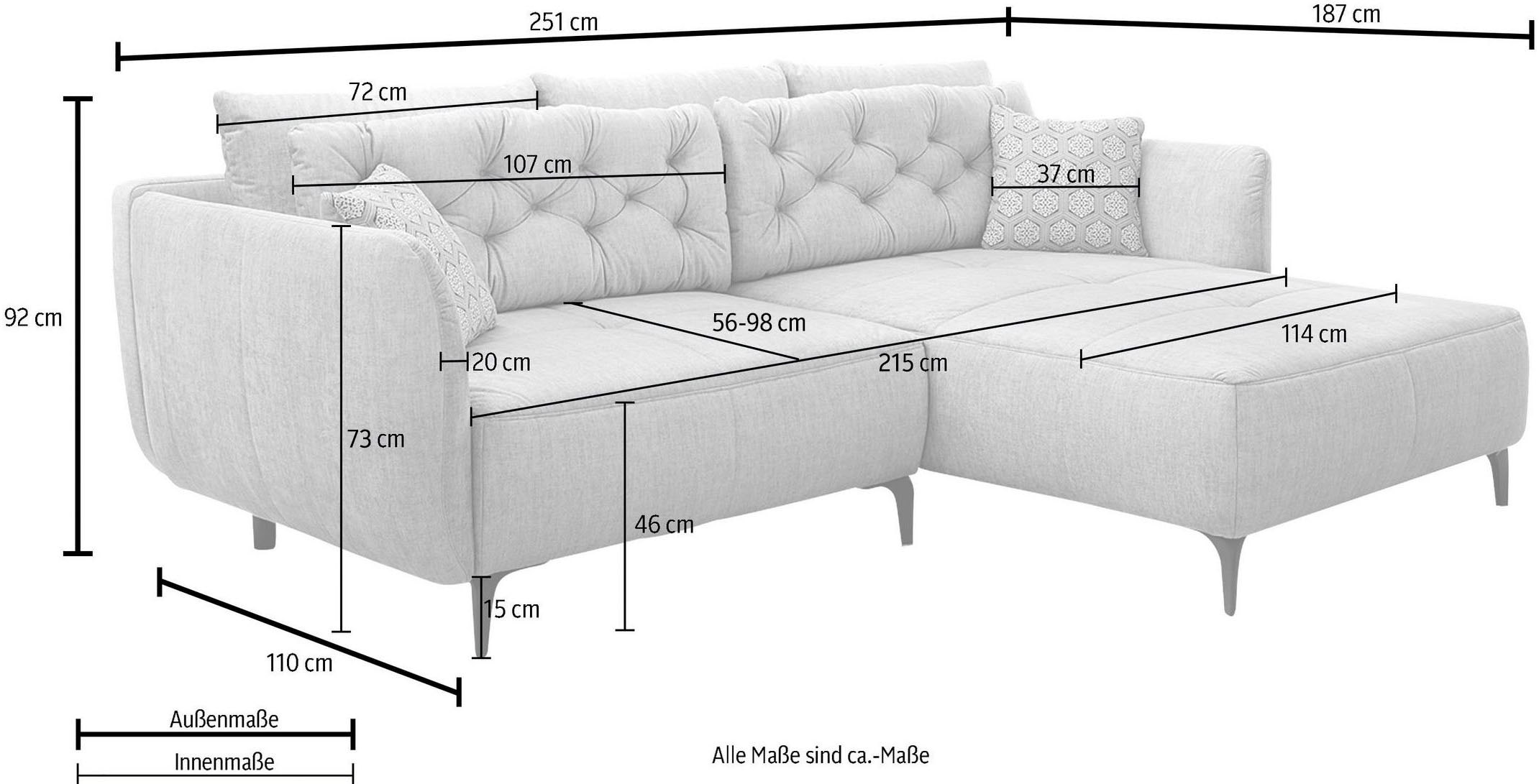 Jockenhöfer Gruppe Ecksofa »Salo L-Form«, im Retrolook mit Wellenfederung und frei im Raum stellbar