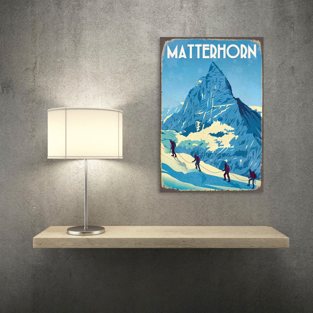 queence Metallbild »Matterhorn II«, Berge & Alpenbilder, (1 St.), Stahlschild, Blechschild, Berge, Fernweh, Matterhorn