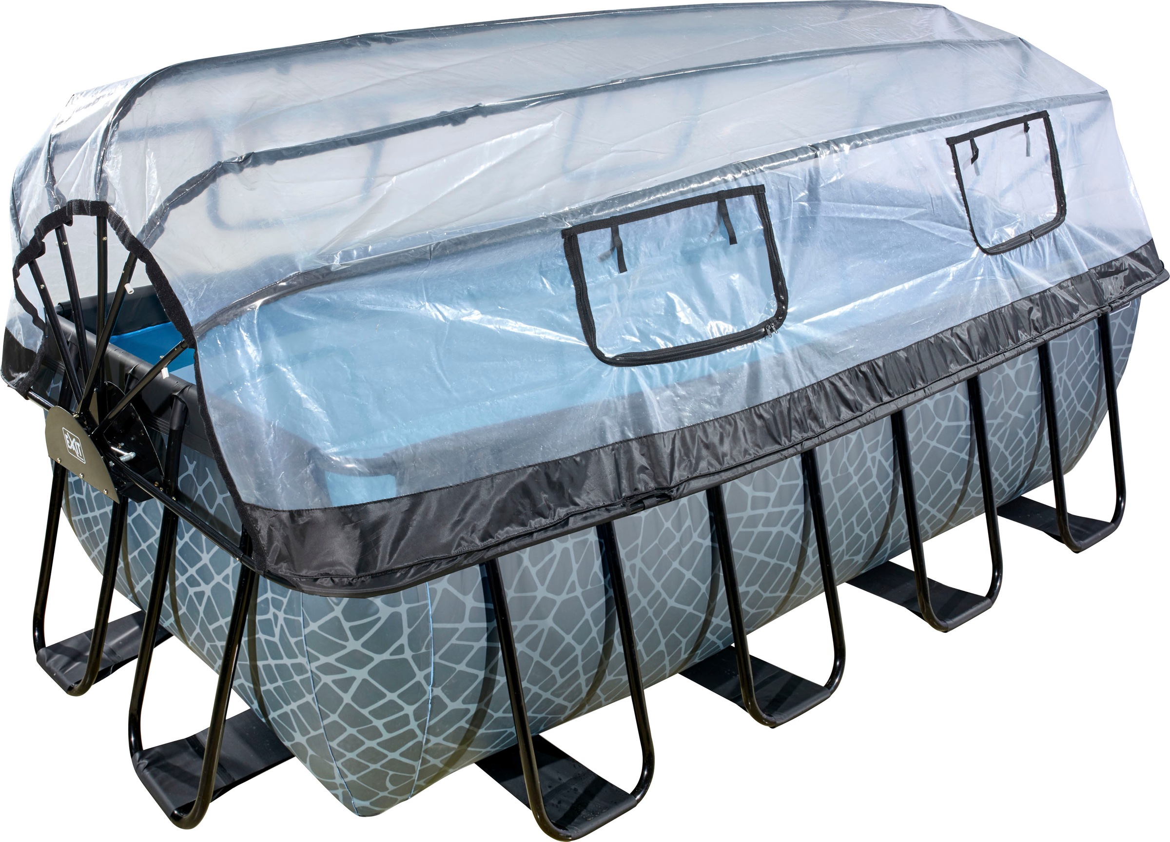 Thumbnail - EXIT Framepool "inkl. multifunktionaler Poolabdeckung" BxLxH: 200x400x122 cm, mit Sandfilteranlage und Sicherheitsleiter