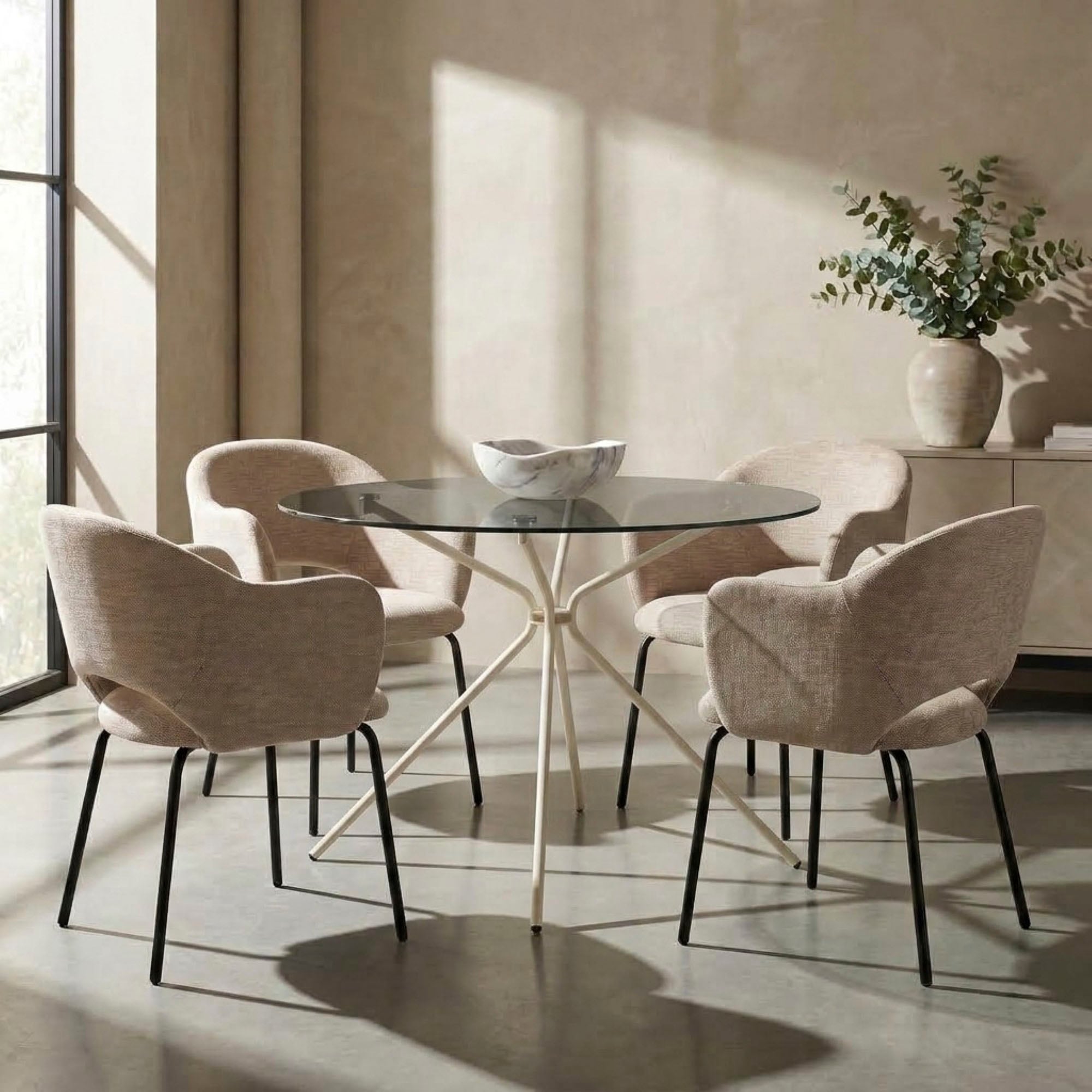 OTTO home Esstisch »Silvi, TOPSELLER!« Esstisch, Glastisch, Küchentisch, OTTOs Choice, rund, Ø110 cm, Metallgestell