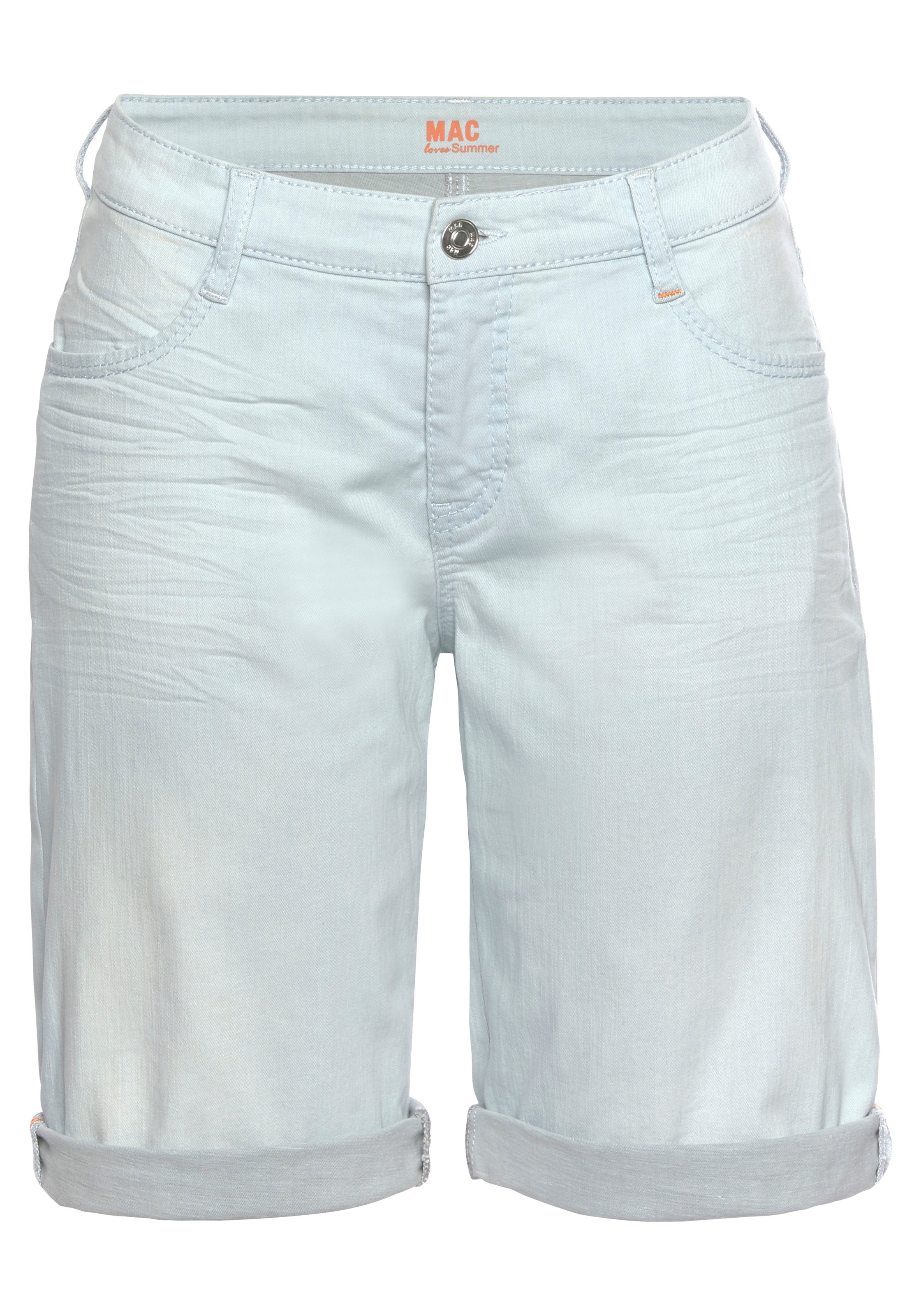 MAC Jeansbermudas »Shorty Summer Clean«, Shorts mit krempelbarem Saum