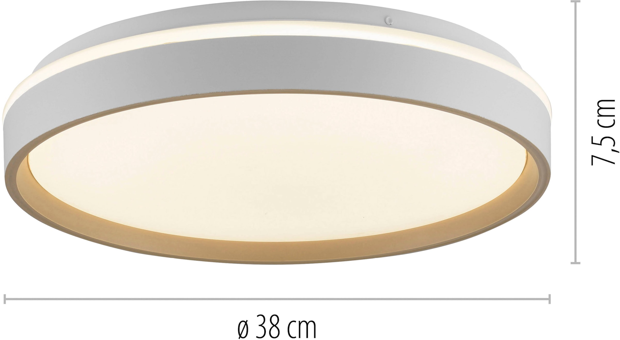 JUST LIGHT LED Deckenleuchte »MIO« LED-Board 1 Stk. warmweiß - kaltweiß CCT-Farbtemperatursteuerung, Infrarot-FB, Stufenlos dimmbar, Memory