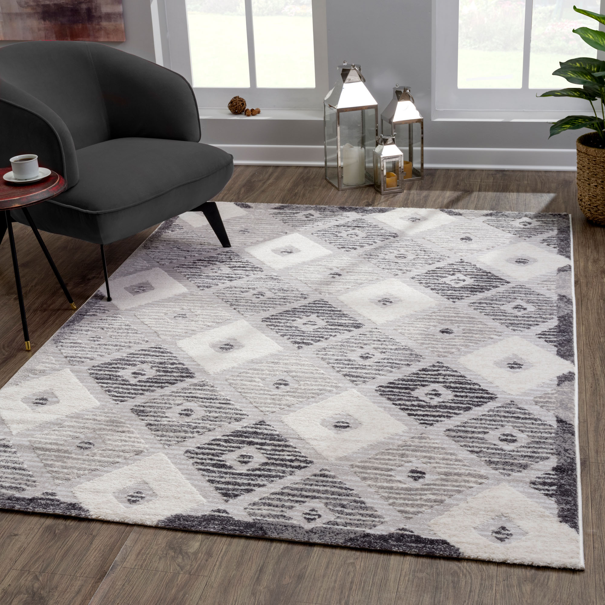 Sanat Teppich "Evra 7003, auch als Läufer erhältlich" rechteckig 22 mm Höhe Wohnzimmer, Kurzflor, modern, Hoch Tief Struktur