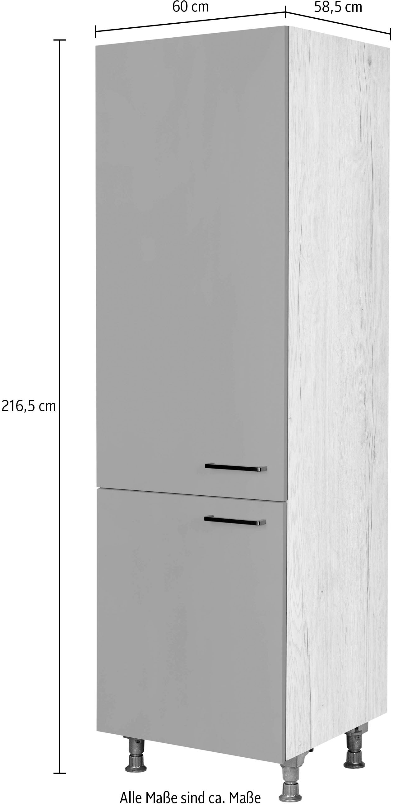 nobilia® Kühlumbauschrank »"Easytouch", mit zwei Türen und zusätzlichem Einlegeboden,«, vormontiert, Ausrichtung wählbar, Breite/Höhe: 60/216,6 cm