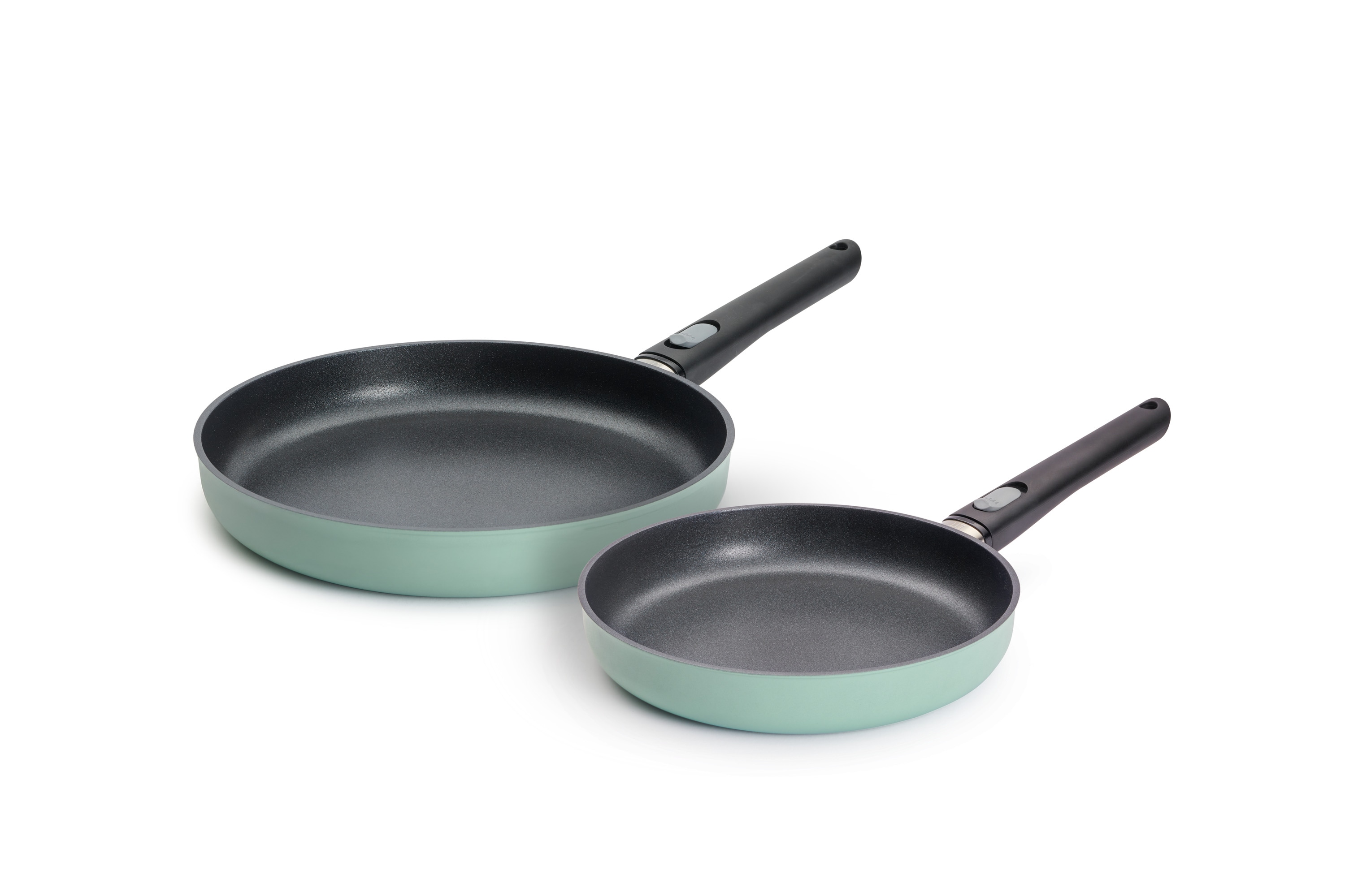 WOLL Pfannen-Set "MADE IN GERMANY - Ecolour, 1,5 l + 1,95 l" Aluminiumguss Set, 2 tlg. abnehmbarer Stiel
