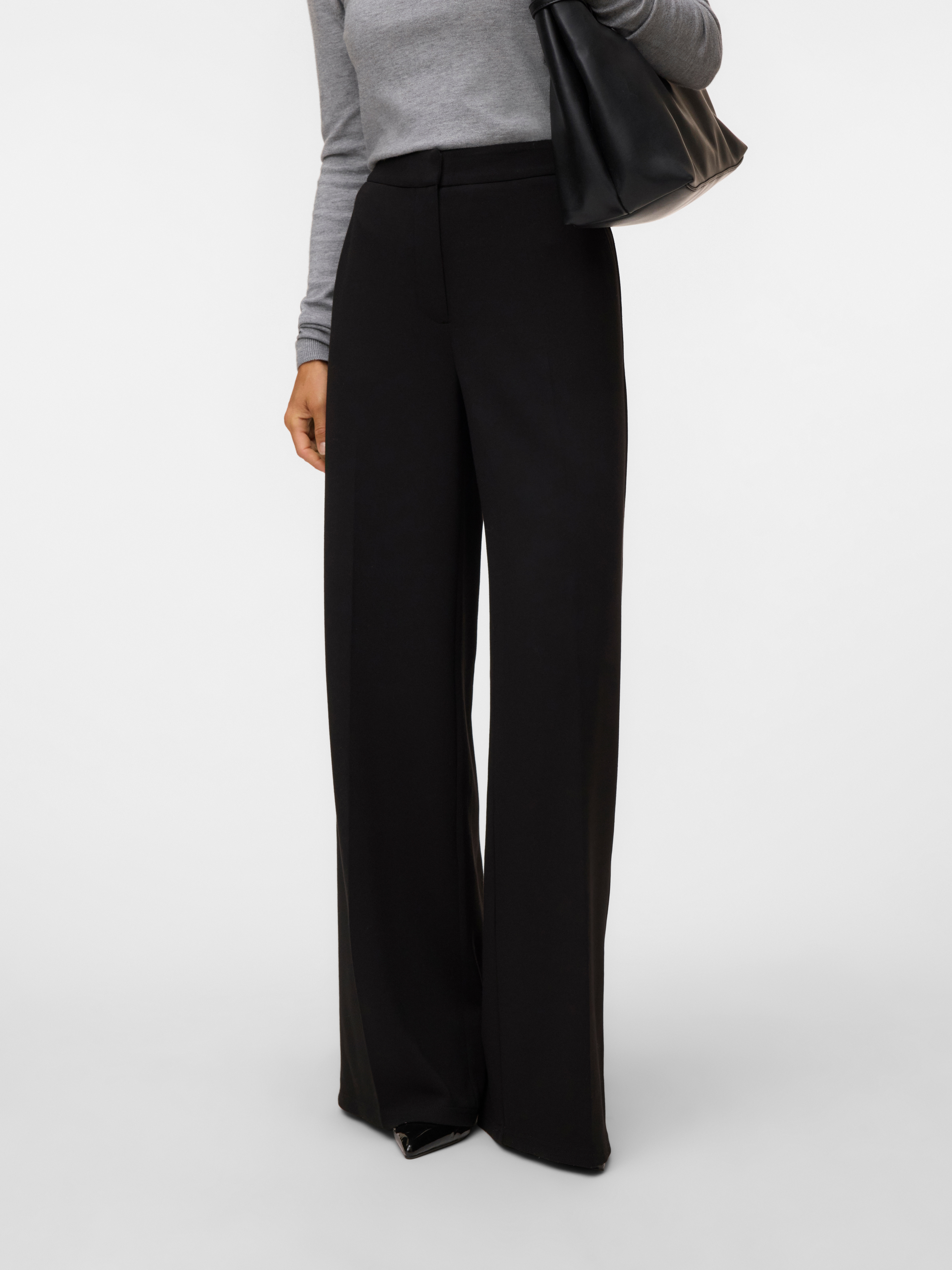 Vero Moda Anzughose "VMBELLIS MW WIDE PANT NOOS" Materialmix, wide fit