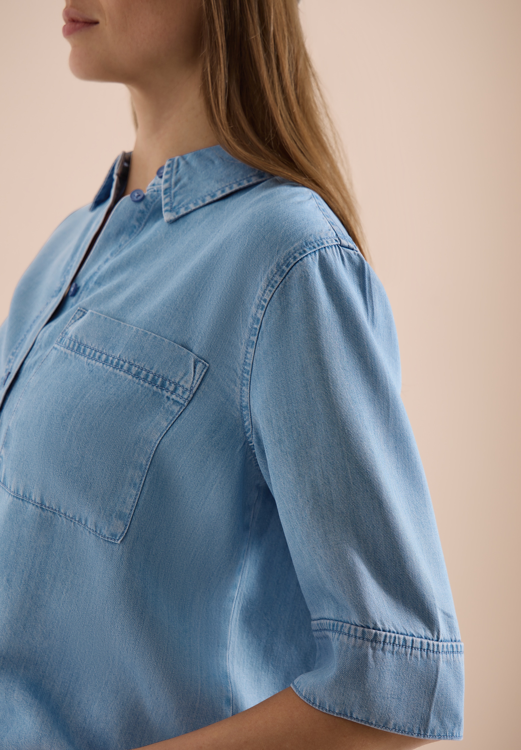 Cecil Hemdbluse im Denim-Look