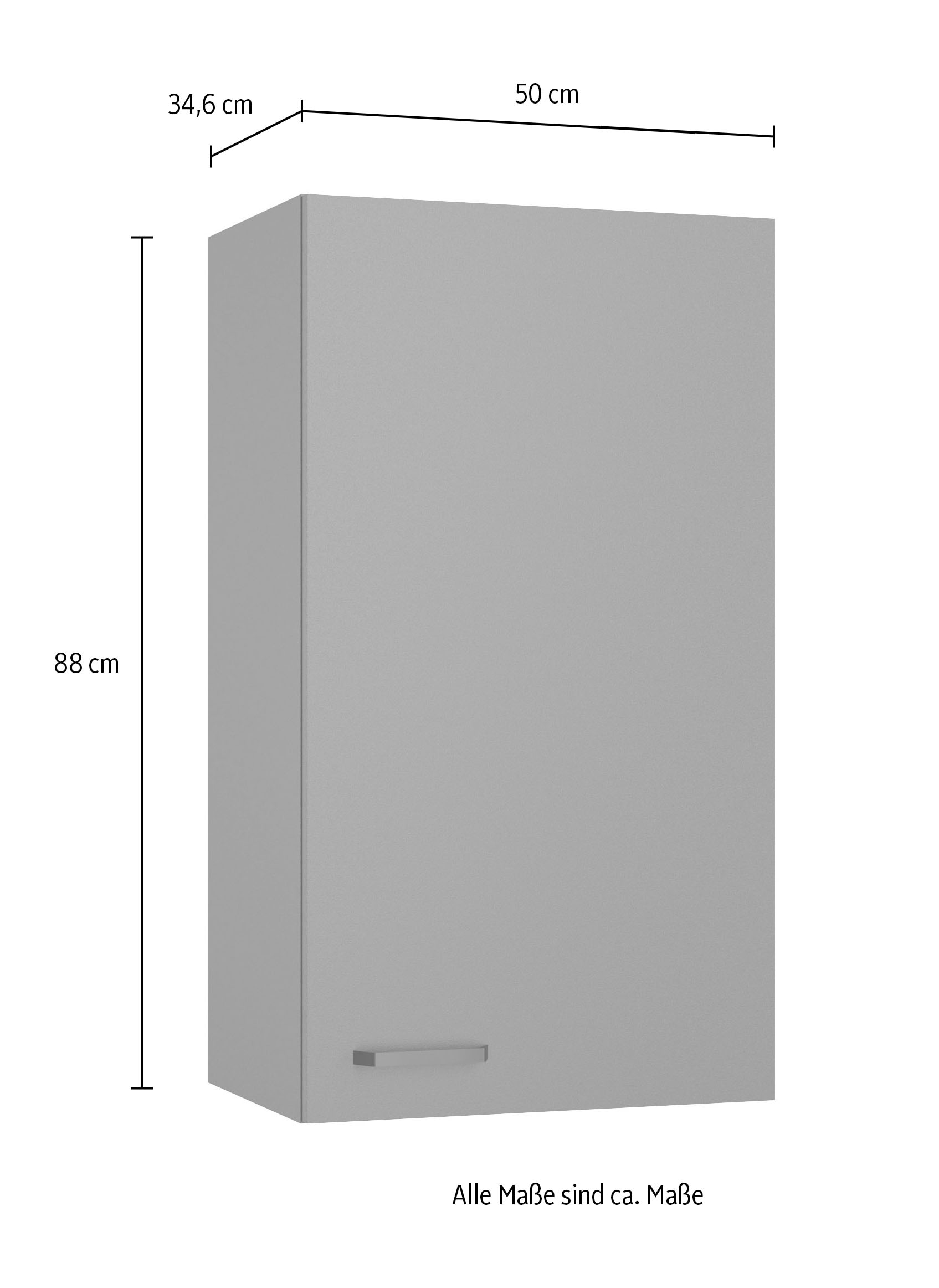 OPTIFIT Hängeschrank »OPTImulti« Breite 50 cm, Höhe 89,6 cm, mit 1 Tür, 2 Einlegeböden